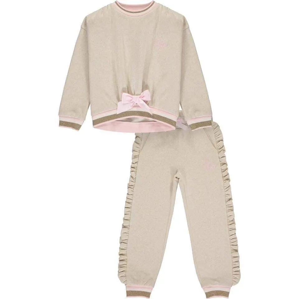 A Dee - Two Piece Tracksuit - Cream/Pink