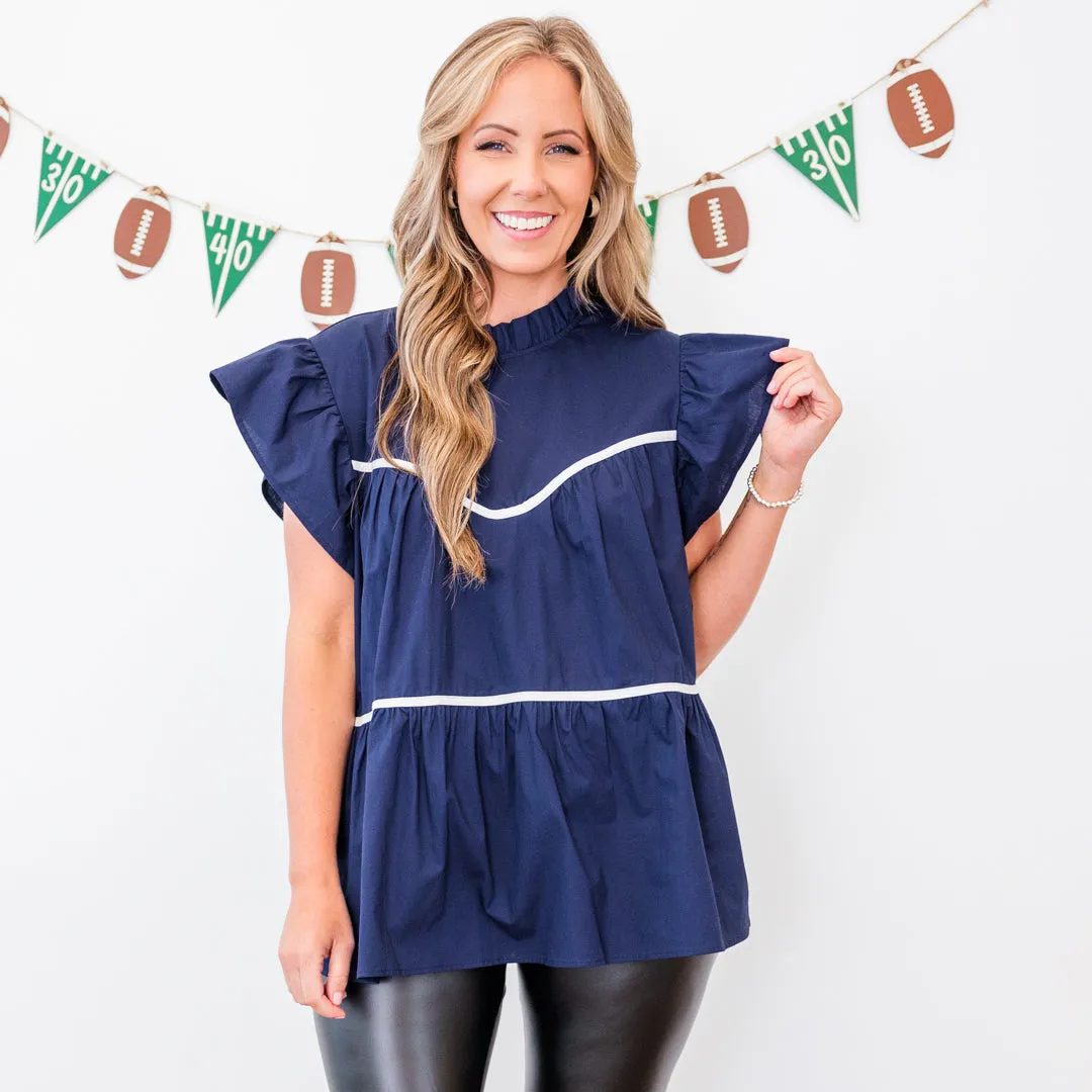 All The Spirit Top, Navy-White