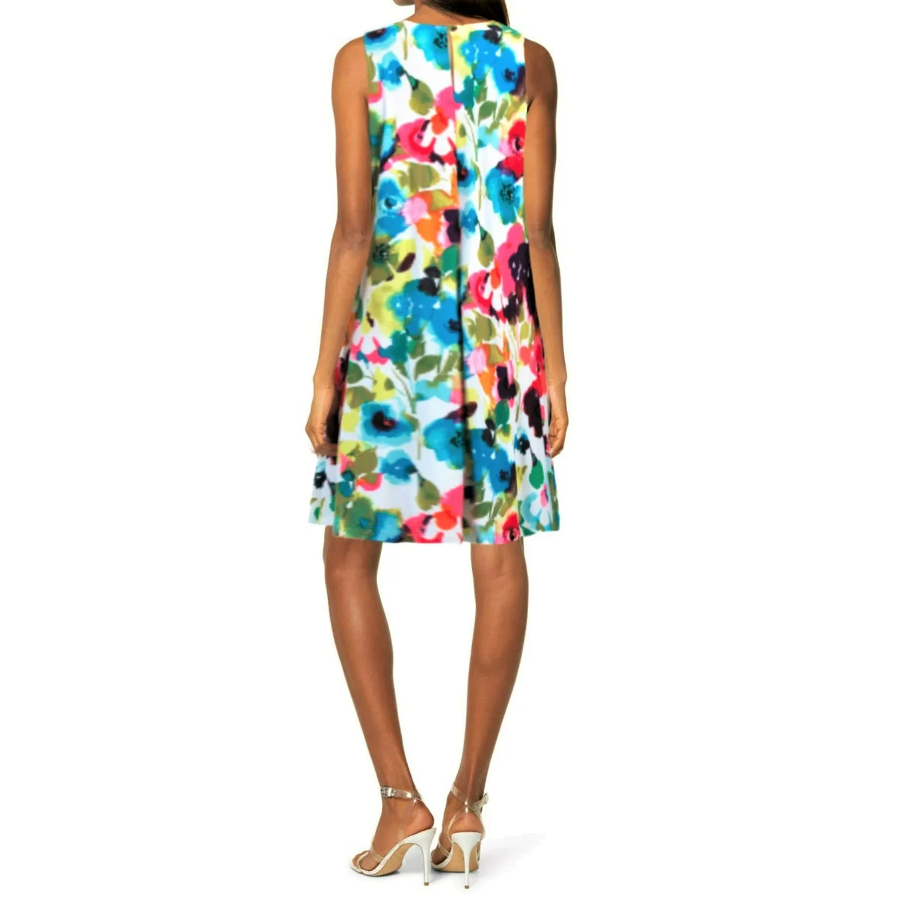 ANNE KLEIN Watercolor Bloom Print Dress