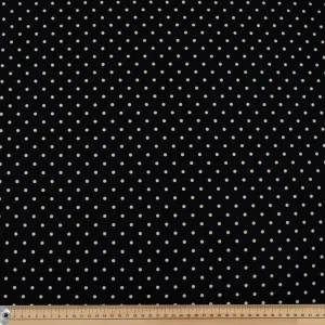 Black Natural Medium Dots Cotton Canvas Print