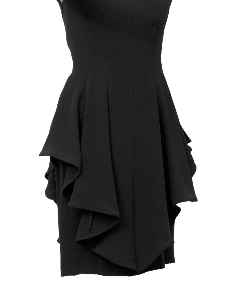 Black open back dress