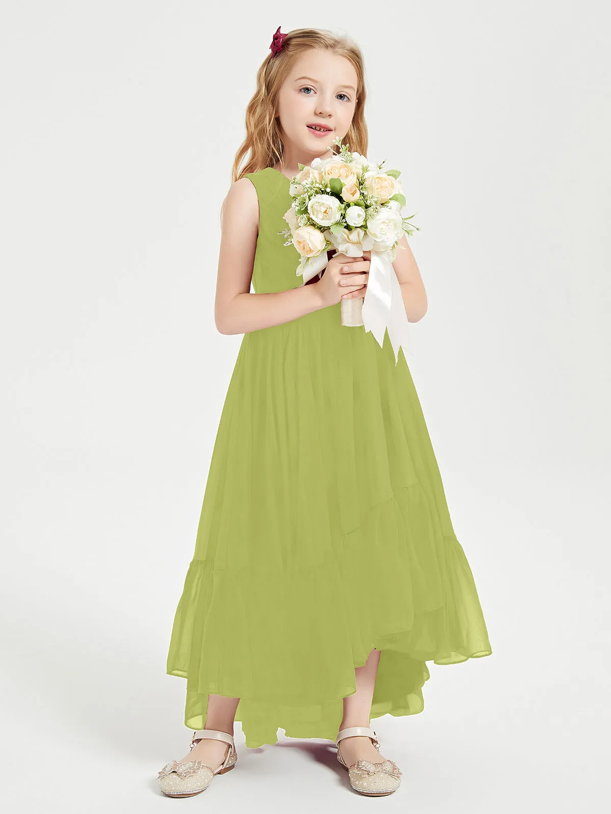 Boho Junior Bridesmaid Dresses Cascading Skirt Clover