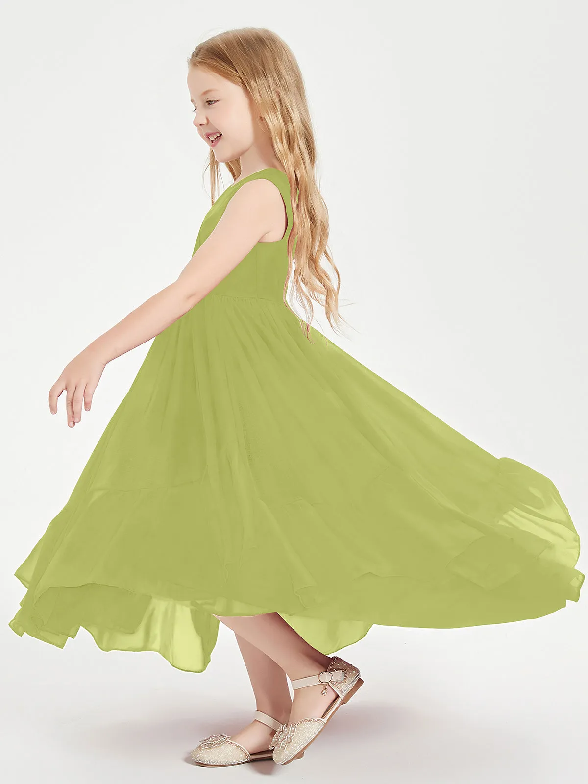 Boho Junior Bridesmaid Dresses Cascading Skirt Clover