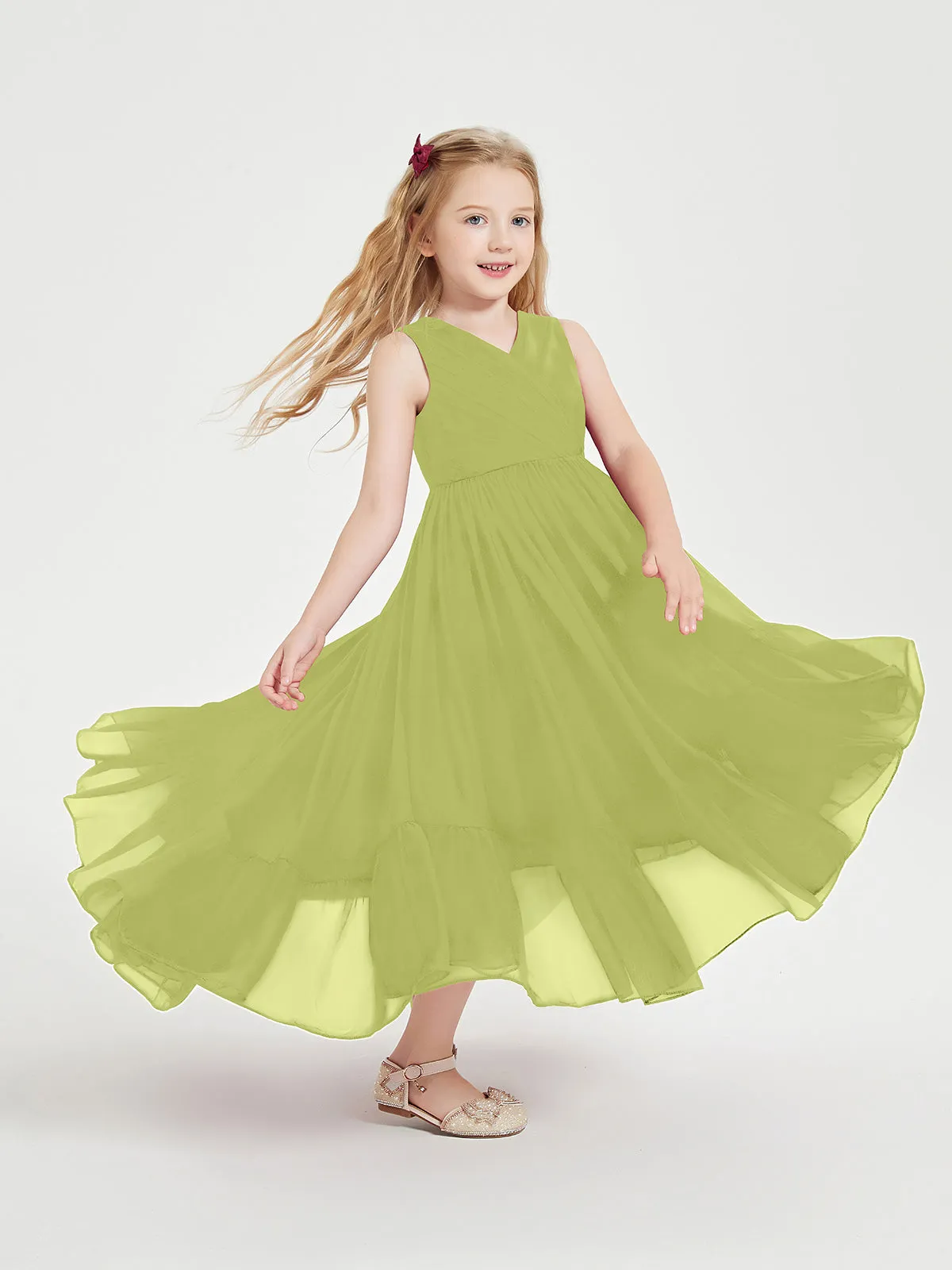 Boho Junior Bridesmaid Dresses Cascading Skirt Clover