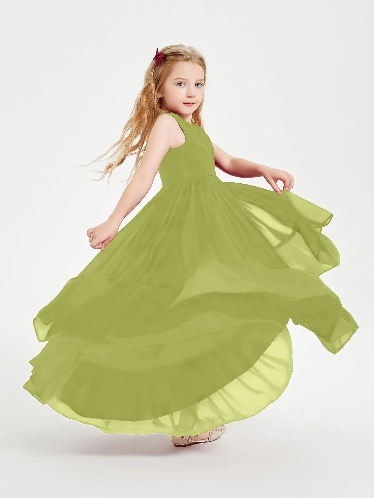 Boho Junior Bridesmaid Dresses Cascading Skirt Clover