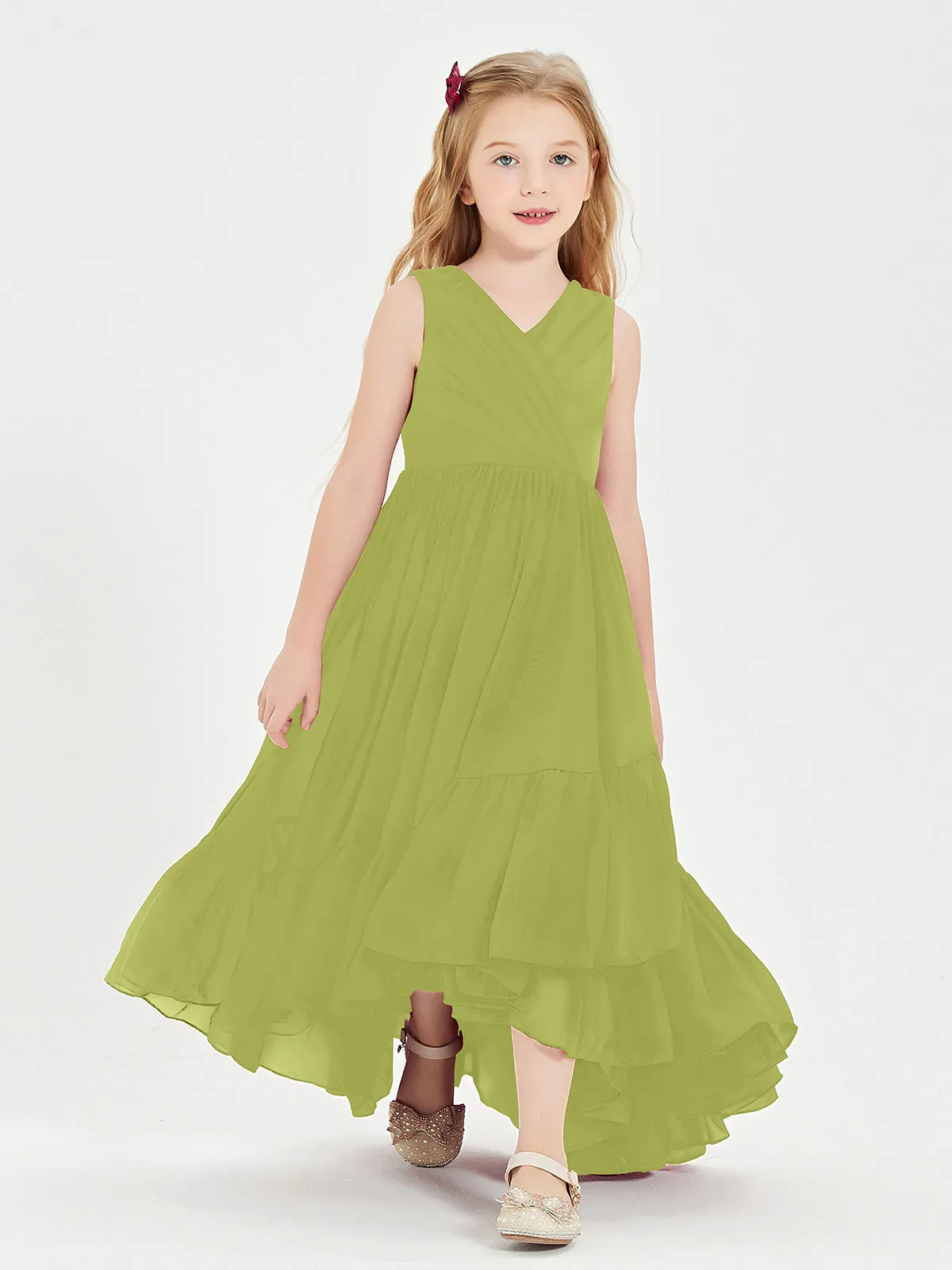 Boho Junior Bridesmaid Dresses Cascading Skirt Clover