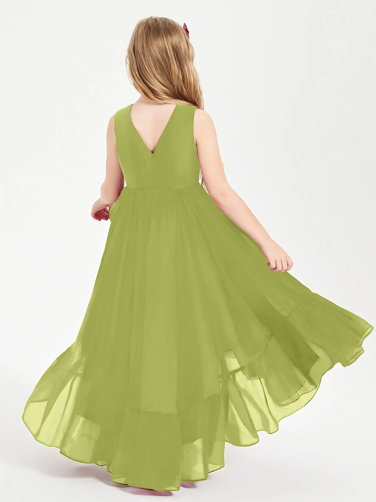 Boho Junior Bridesmaid Dresses Cascading Skirt Clover