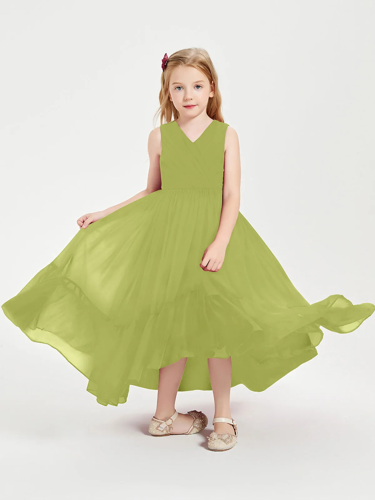 Boho Junior Bridesmaid Dresses Cascading Skirt Clover