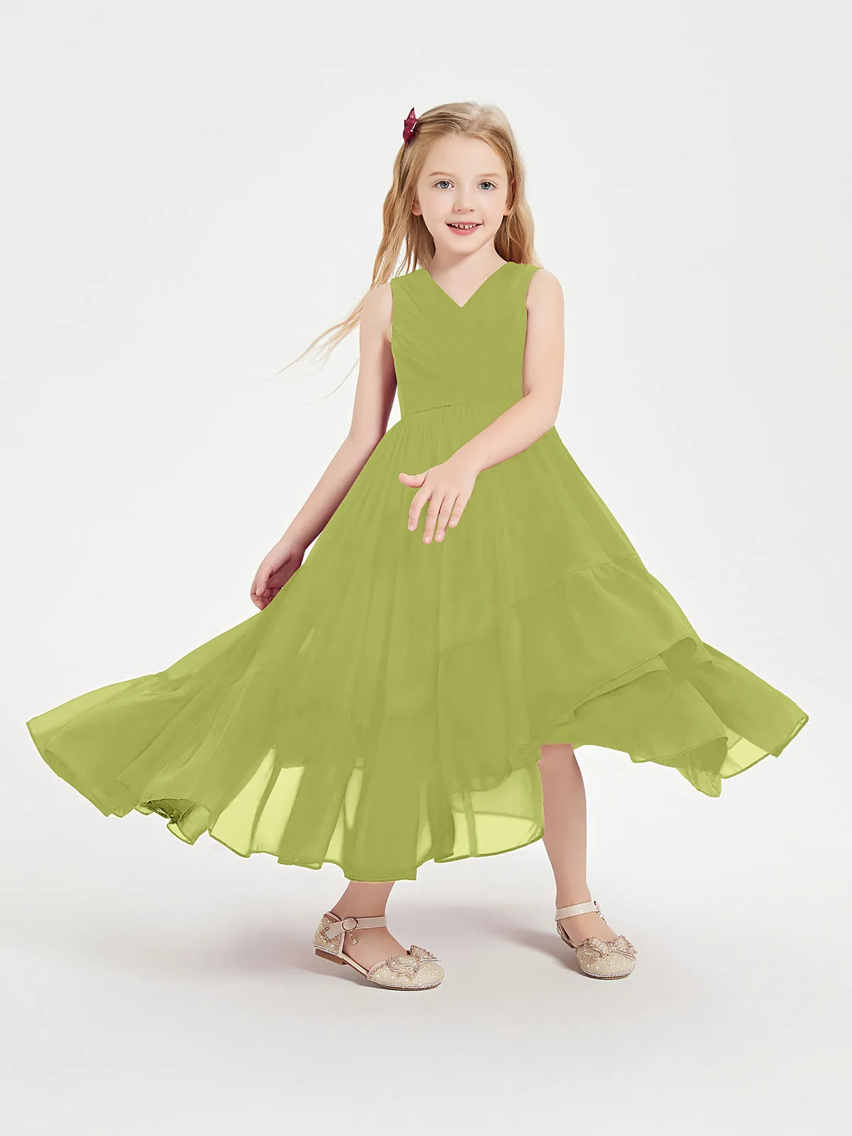 Boho Junior Bridesmaid Dresses Cascading Skirt Clover