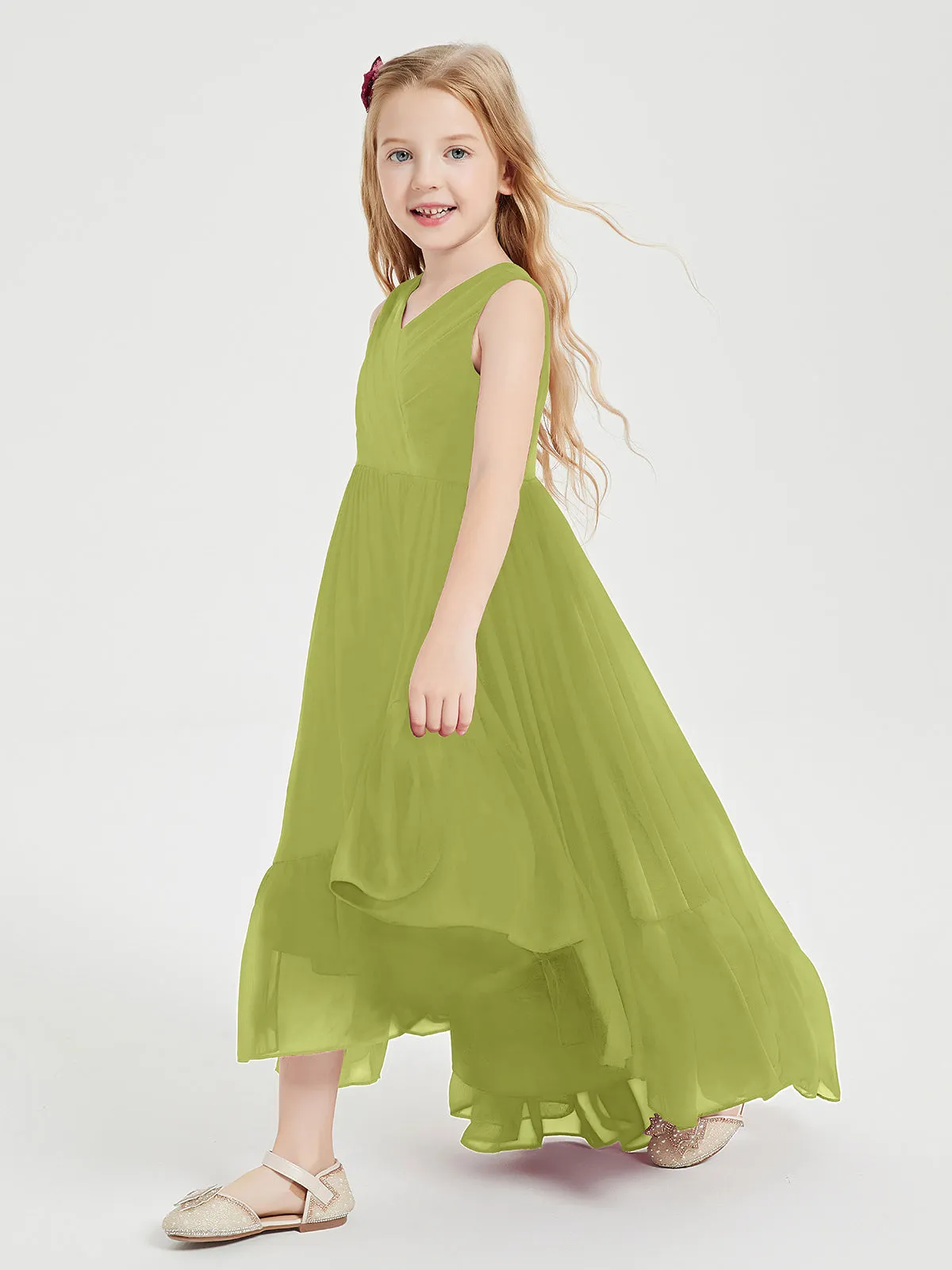 Boho Junior Bridesmaid Dresses Cascading Skirt Clover