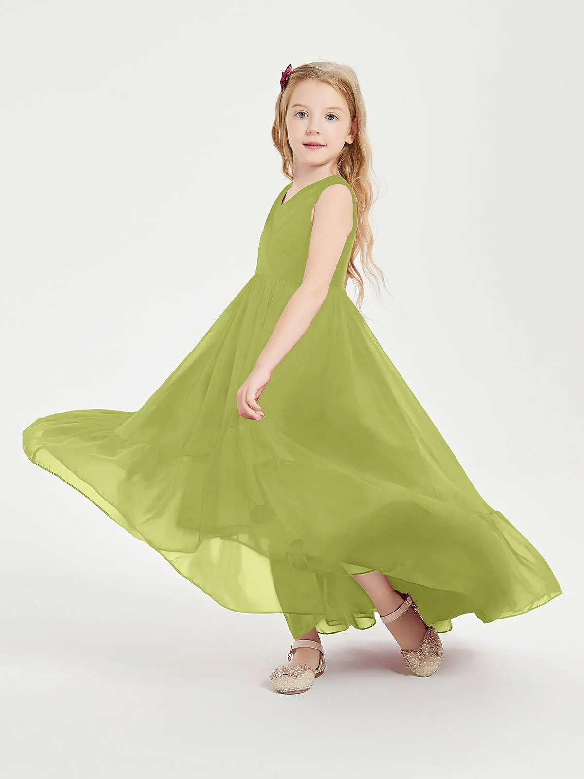 Boho Junior Bridesmaid Dresses Cascading Skirt Clover