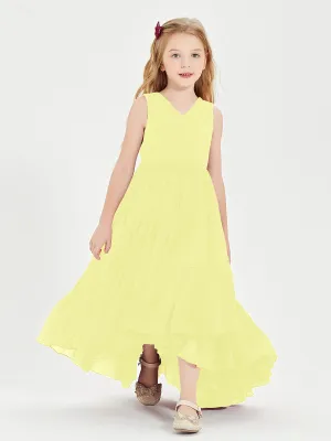 Boho Junior Bridesmaid Dresses Cascading Skirt Daffodil