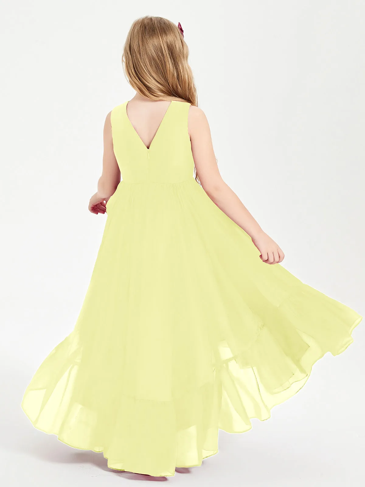 Boho Junior Bridesmaid Dresses Cascading Skirt Daffodil