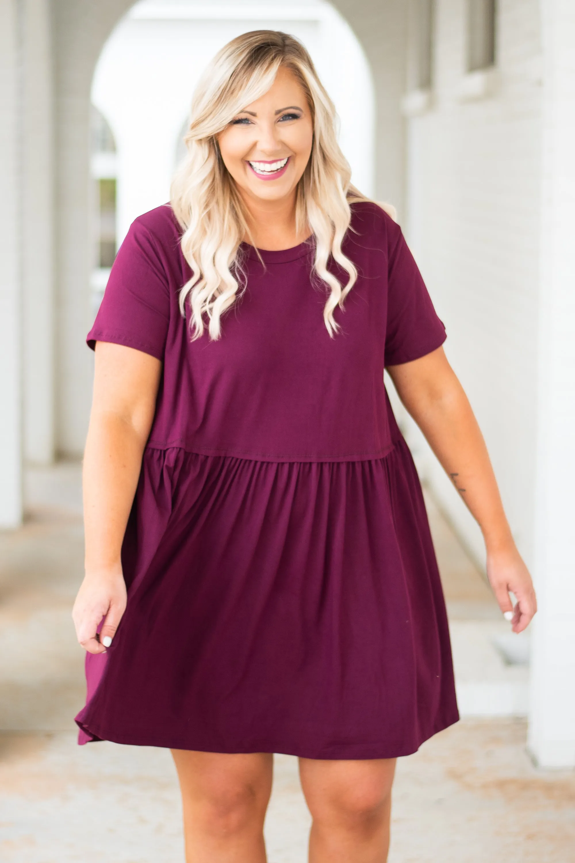 Bold Spirit Dress, Burgundy