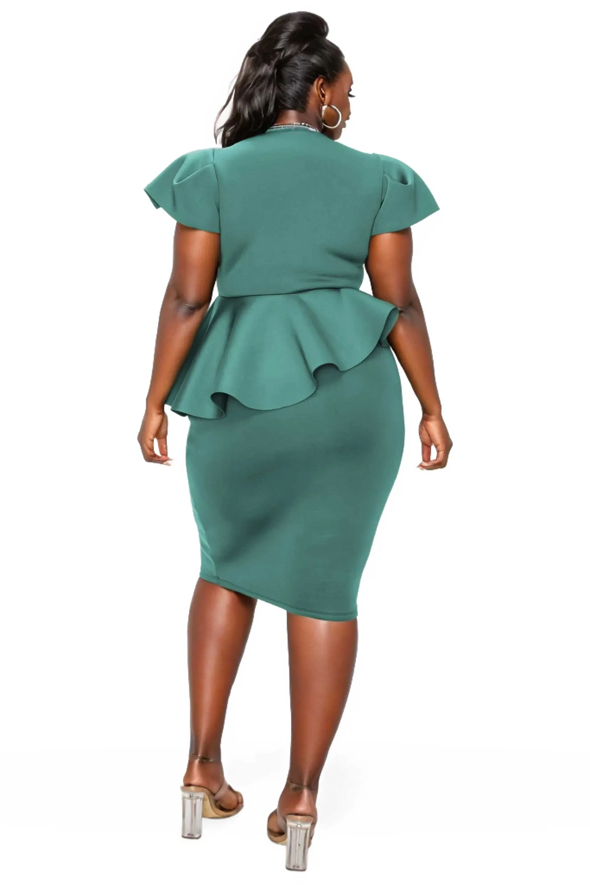 Calista Neoprene Peplum Dress