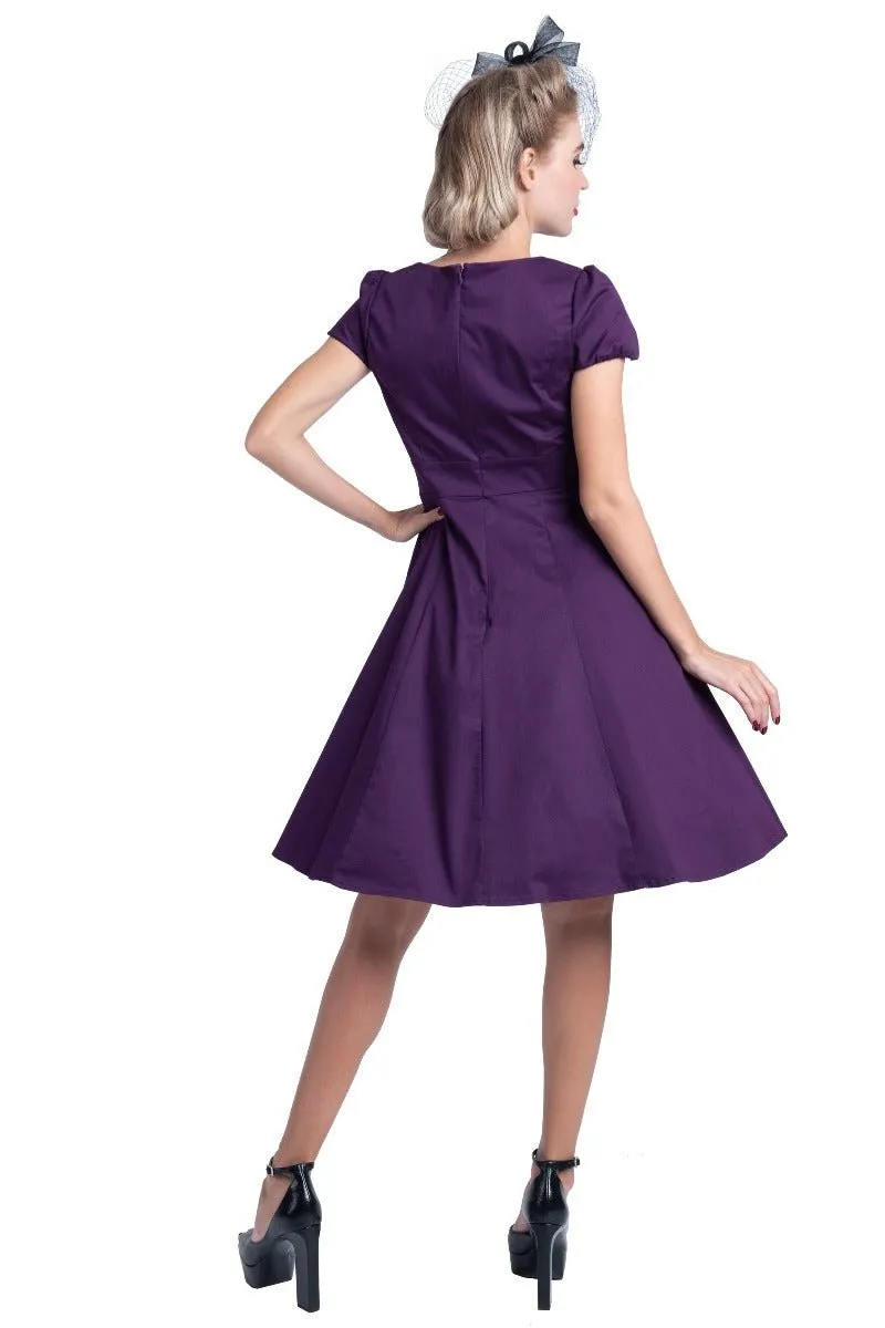 Claudia Purple Swing Dress