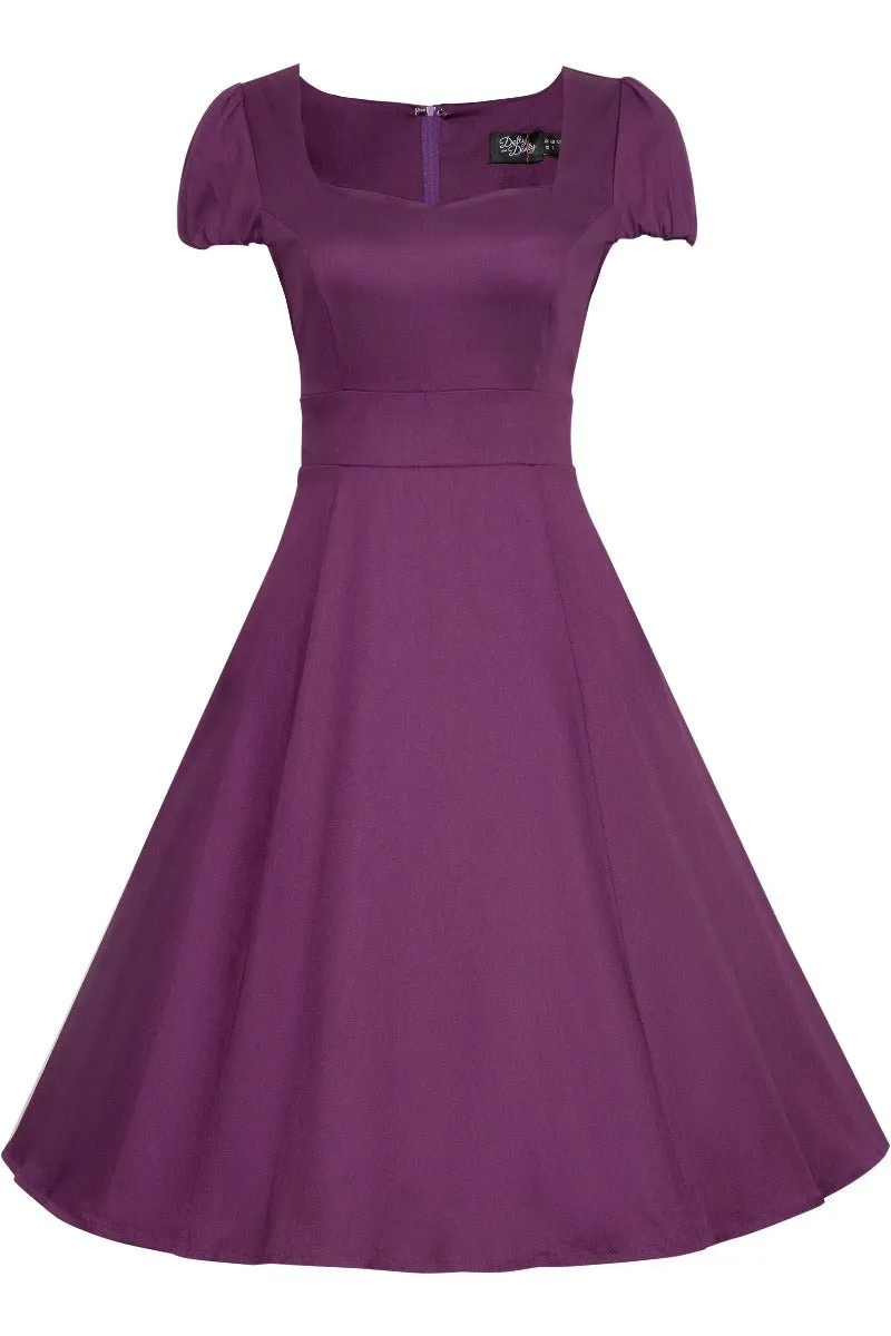 Claudia Purple Swing Dress