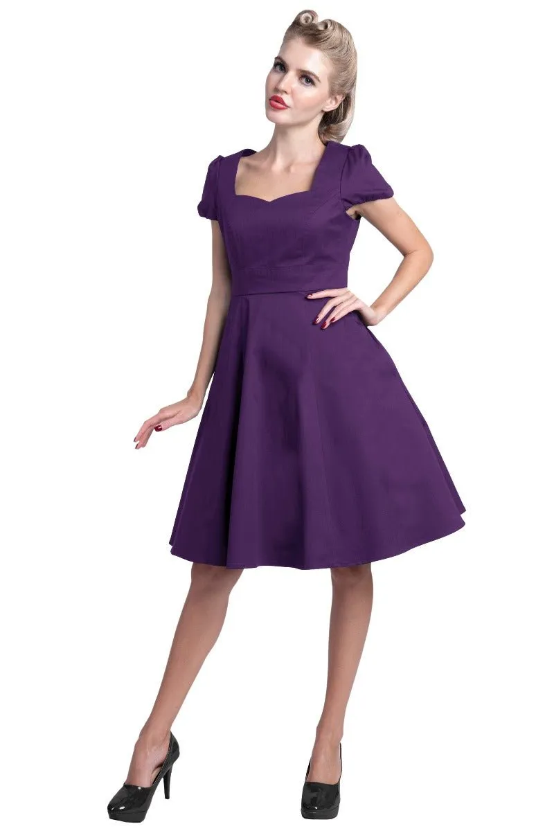 Claudia Purple Swing Dress