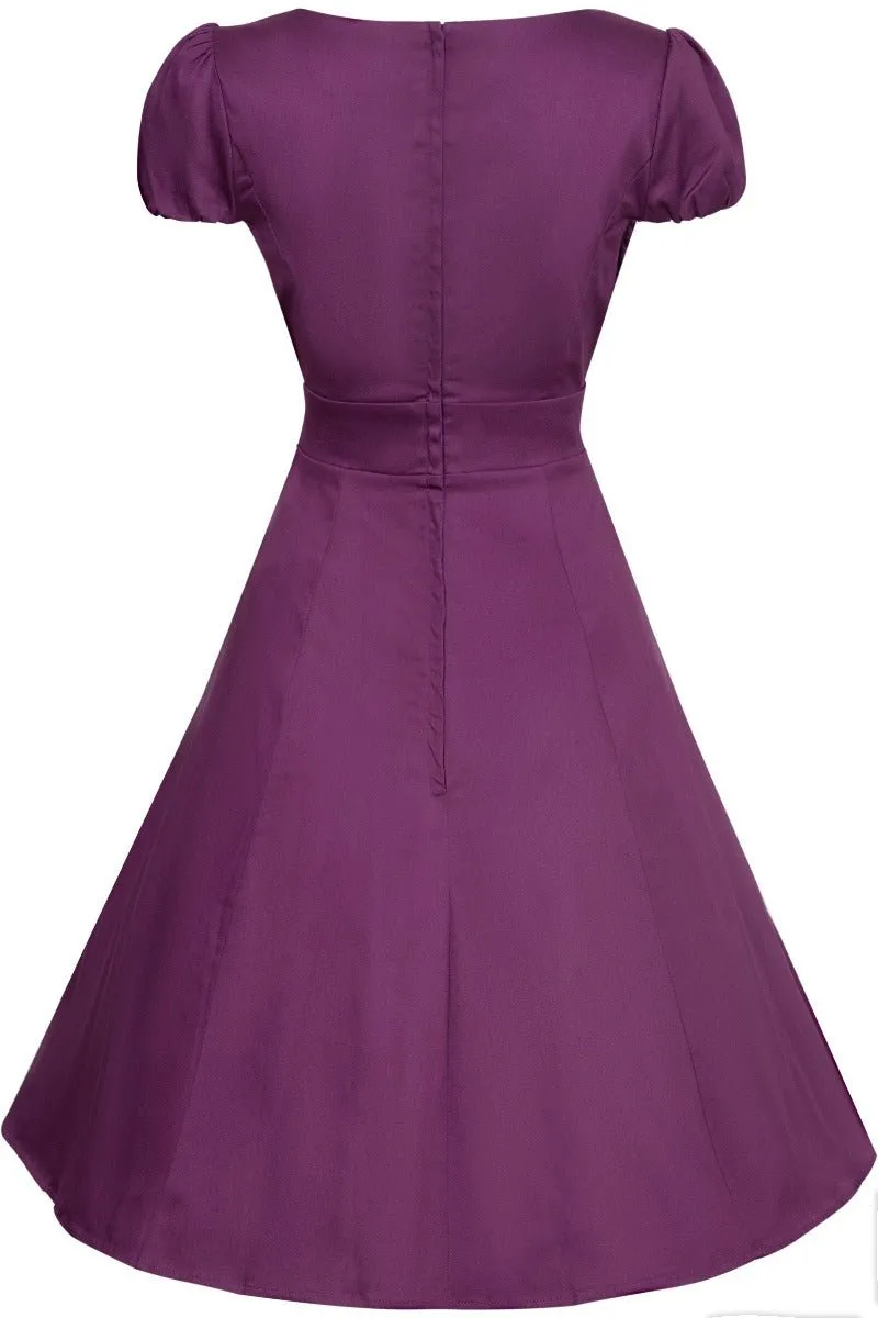 Claudia Purple Swing Dress