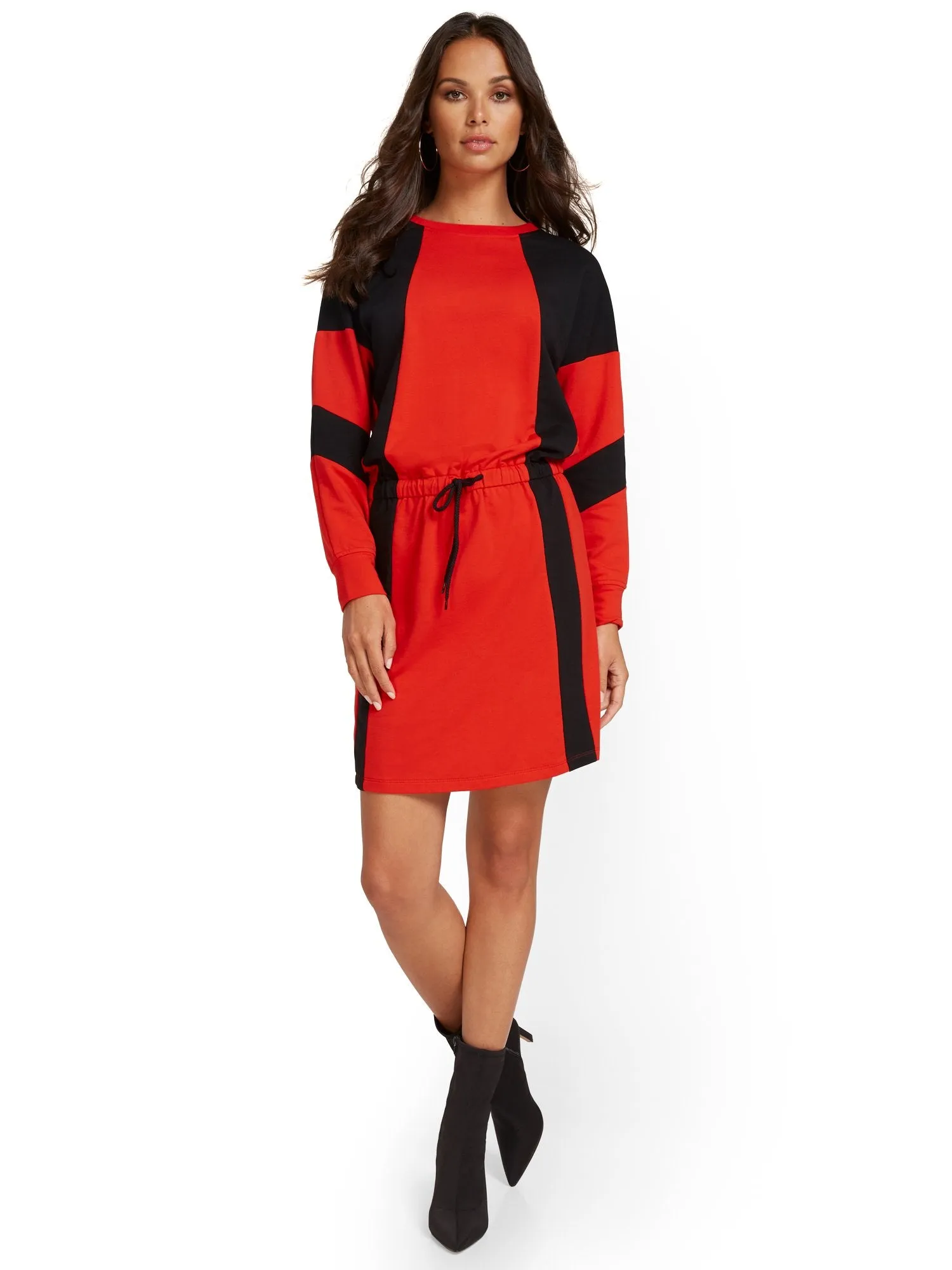 Colorblock Sweatshirt Dress