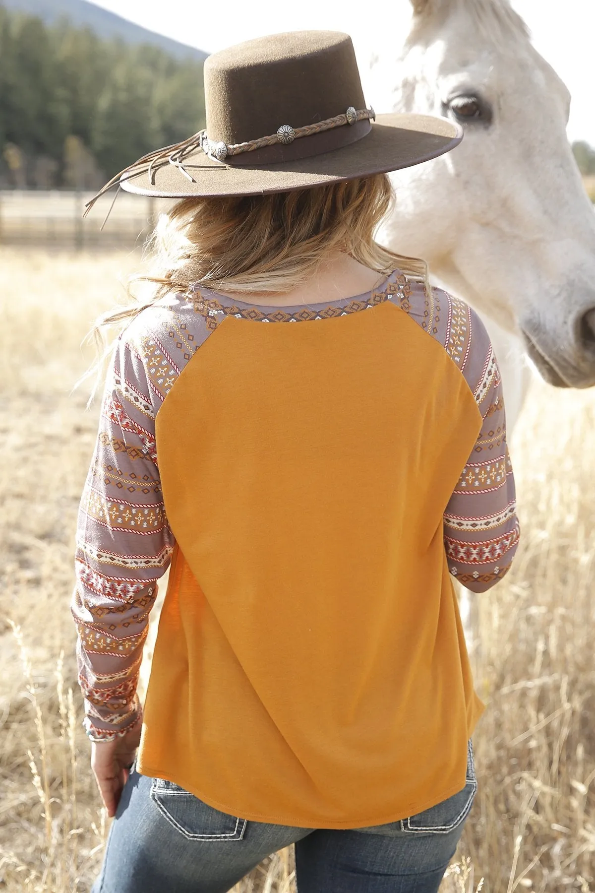 Cruel Women's Gold Long Sleeve Raglan Tee