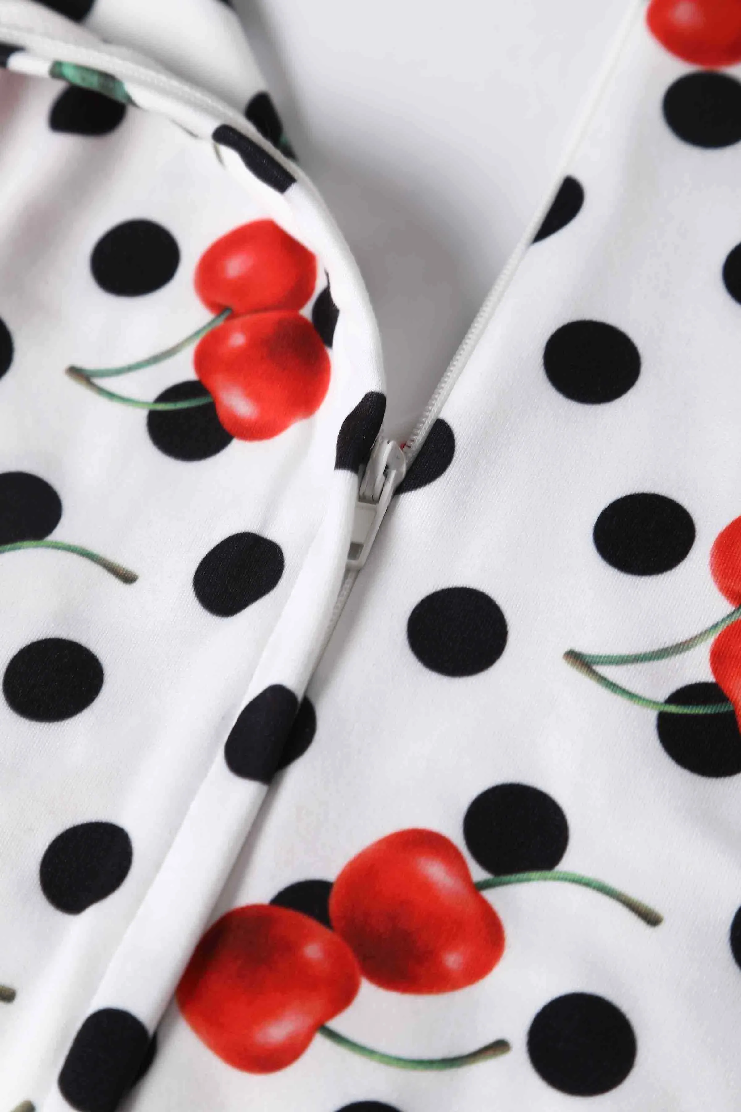 Donna Retro Cherry Polka Dot Dress