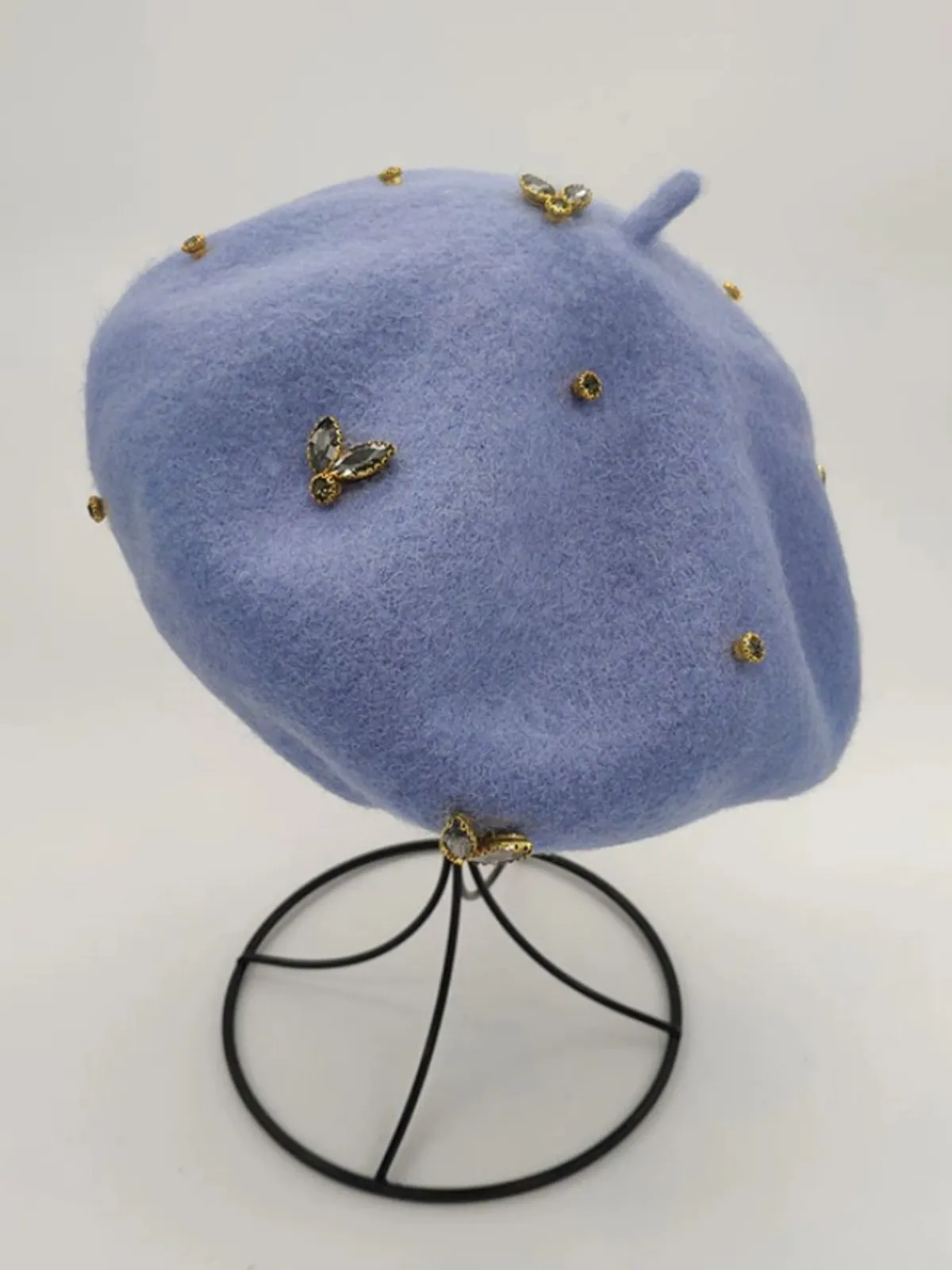 Feelin' Regal Bejeweled Wool Beret Hat