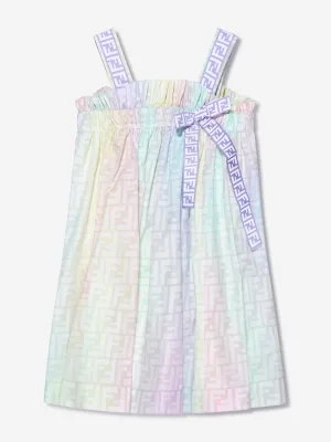 Fendi Girls Sleeveless Metaverse Dress in Multicolour