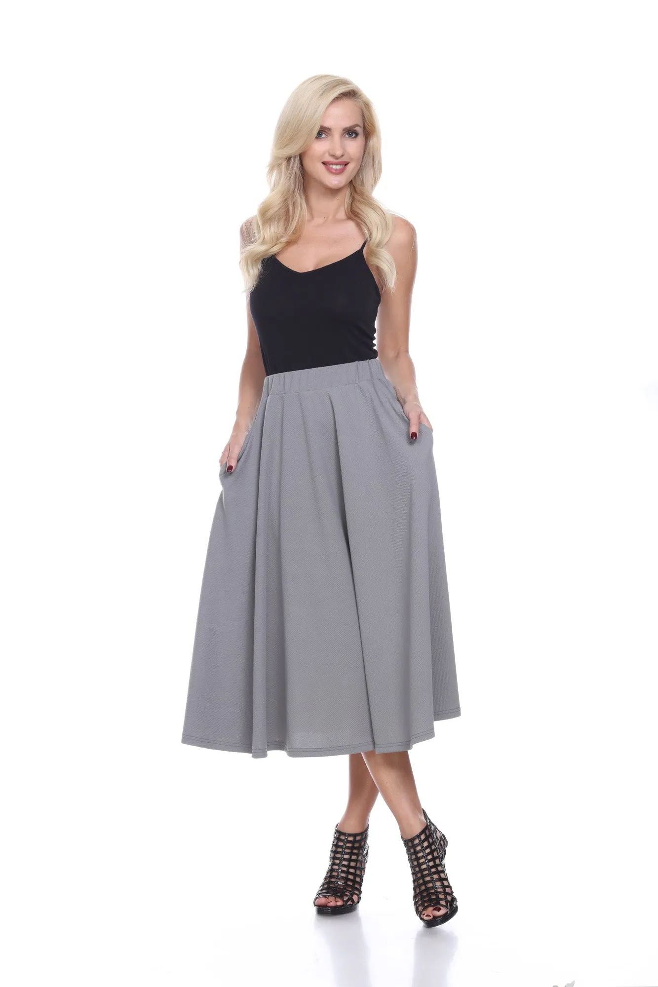 Flared Midi Skirt with pockets