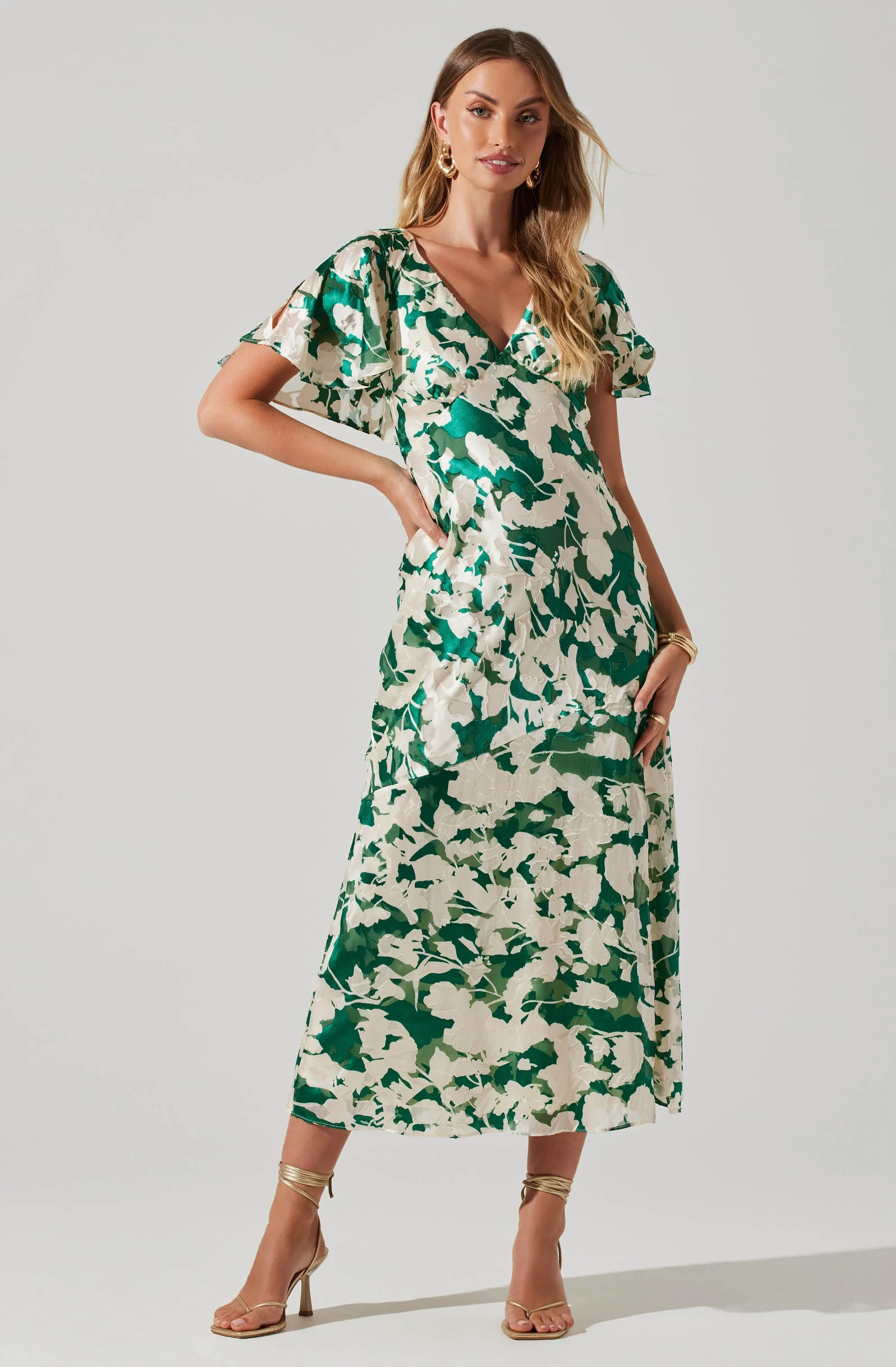 Florecita Floral Print Midi Dress