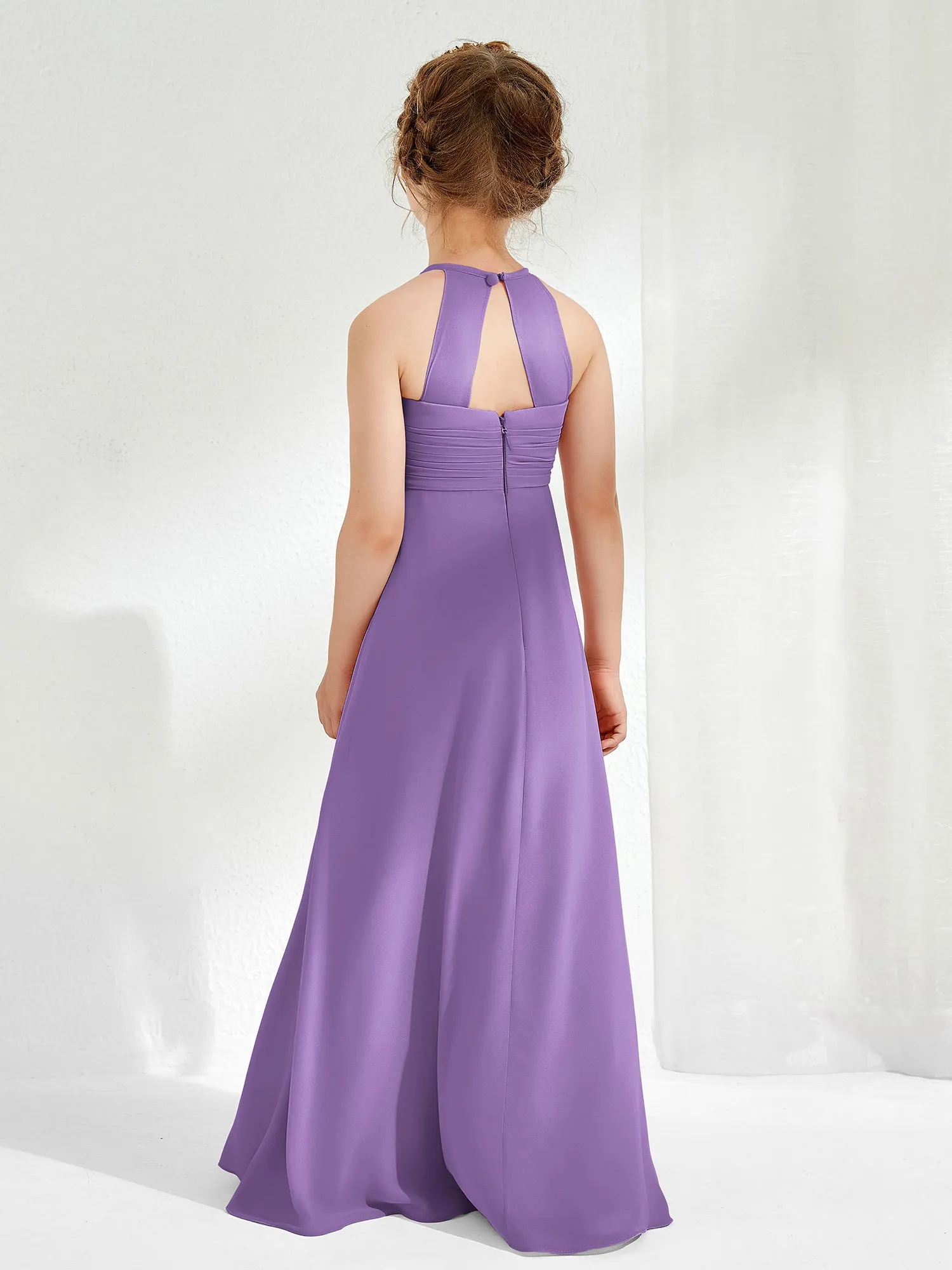 Halter Chiffon Junior Bridesmaid Dresses Tahiti