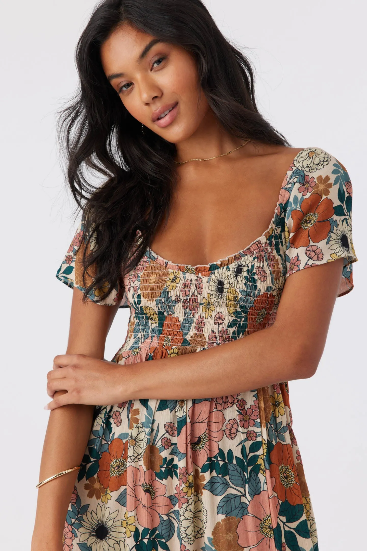 HAYZEL TENLEY FLORAL MIDI DRESS