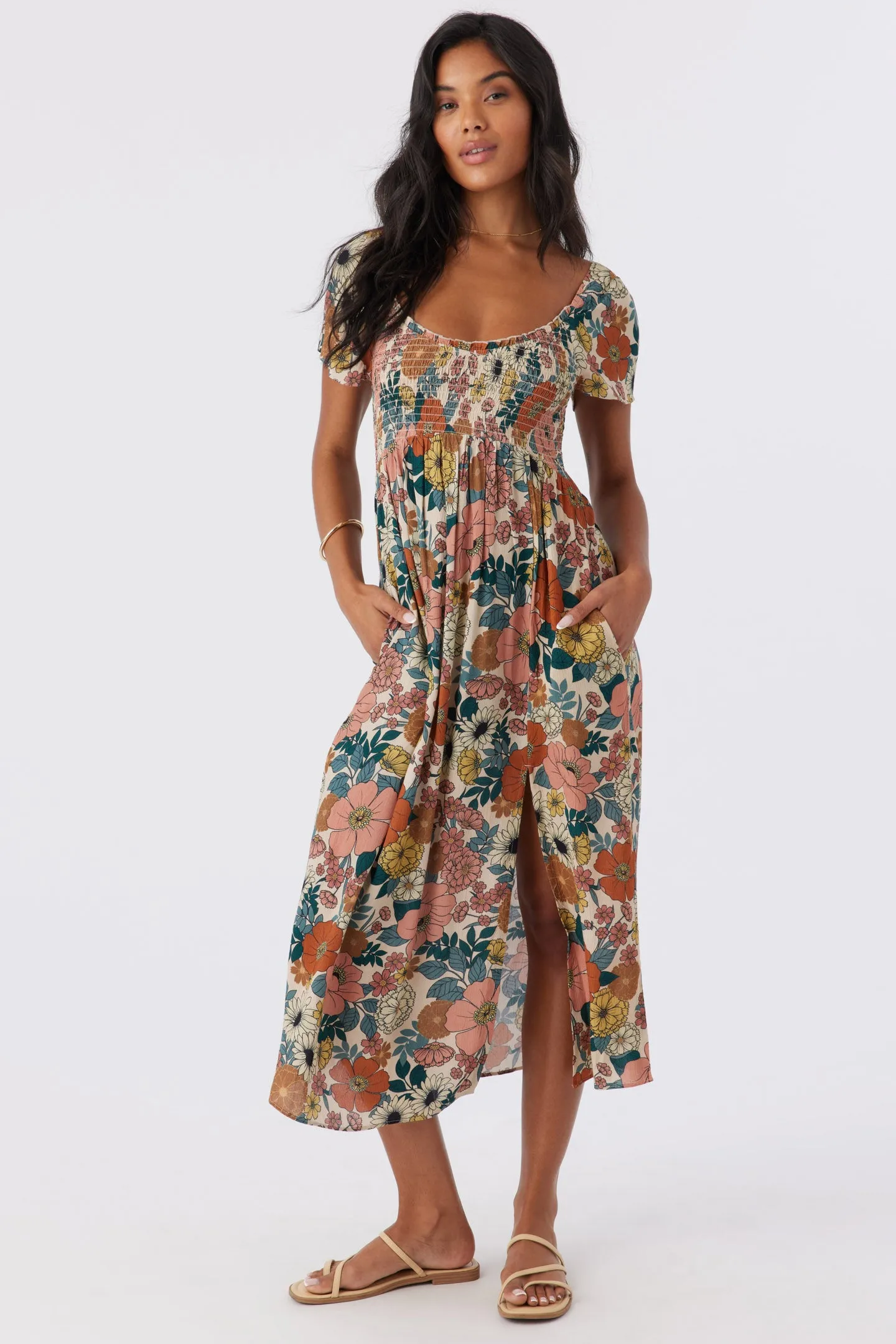 HAYZEL TENLEY FLORAL MIDI DRESS