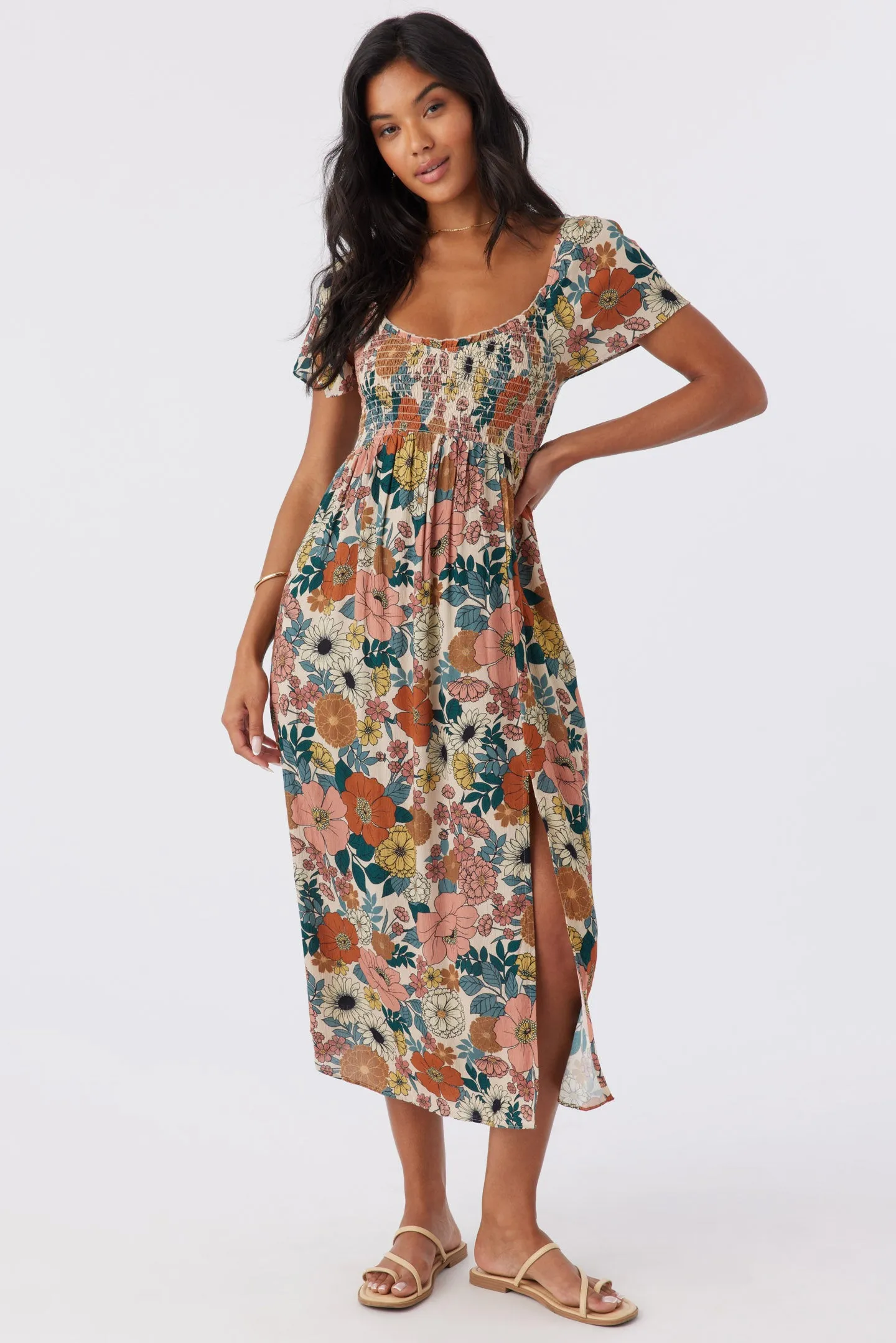 HAYZEL TENLEY FLORAL MIDI DRESS