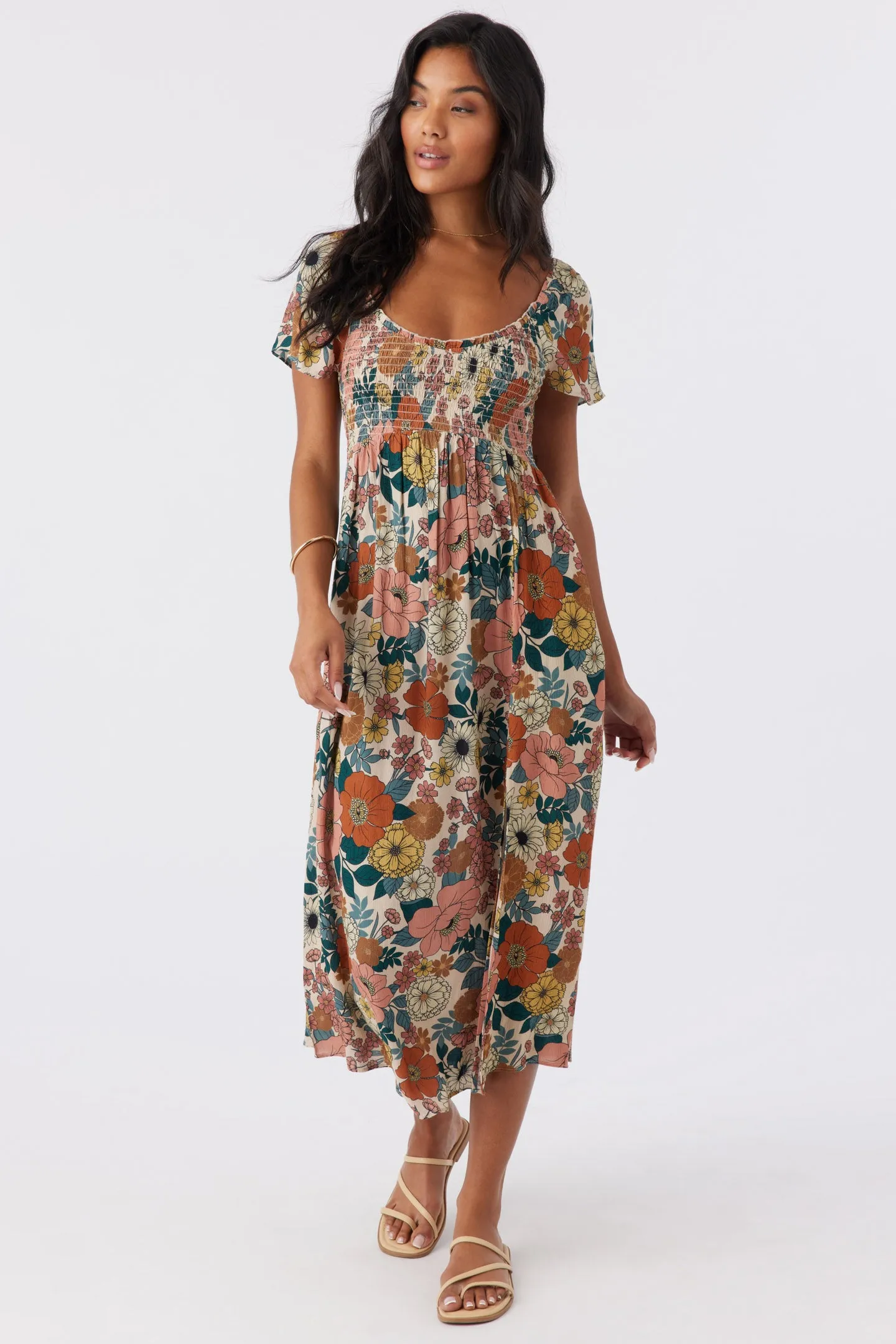 HAYZEL TENLEY FLORAL MIDI DRESS