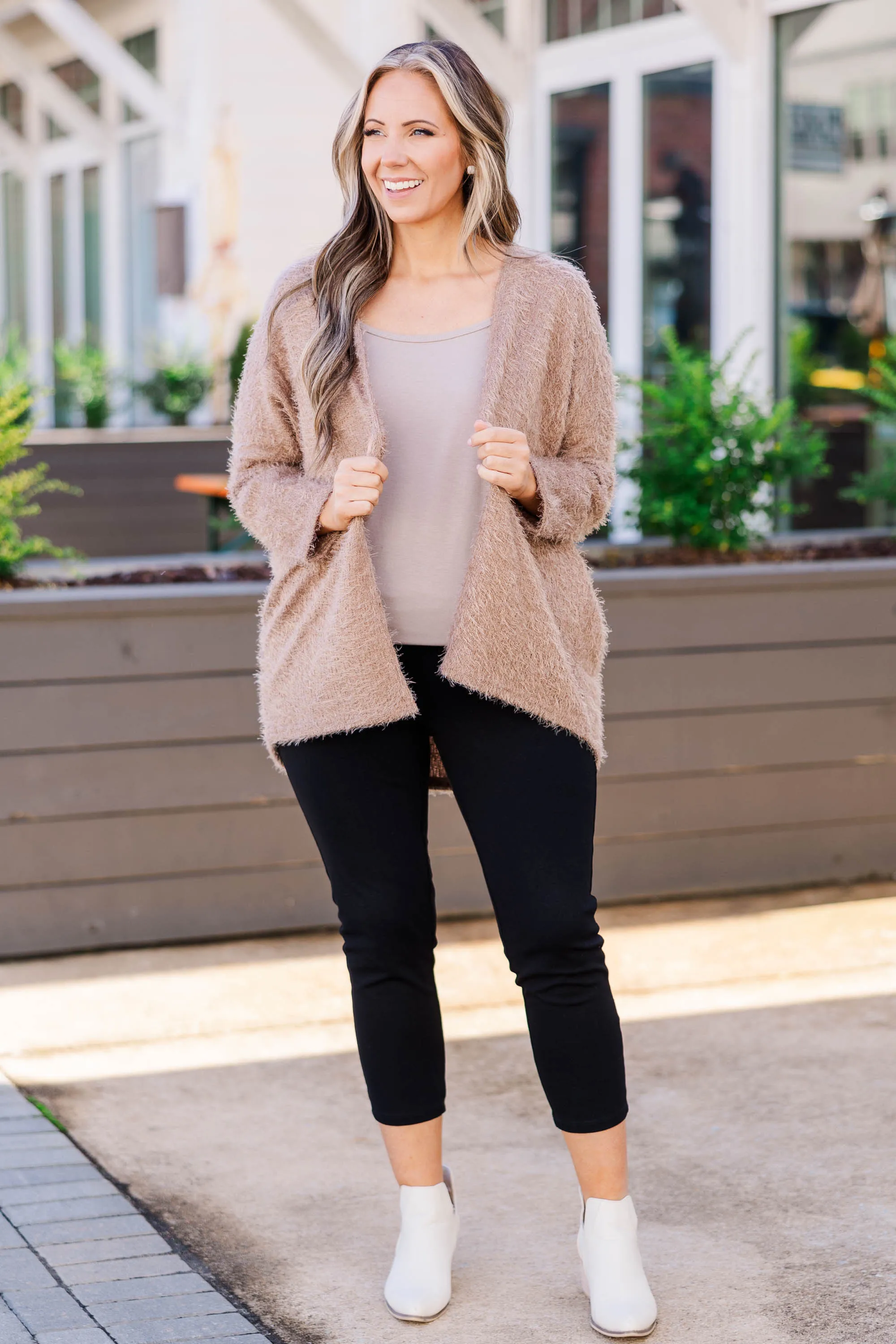 Heart So Big Cardigan, Taupe