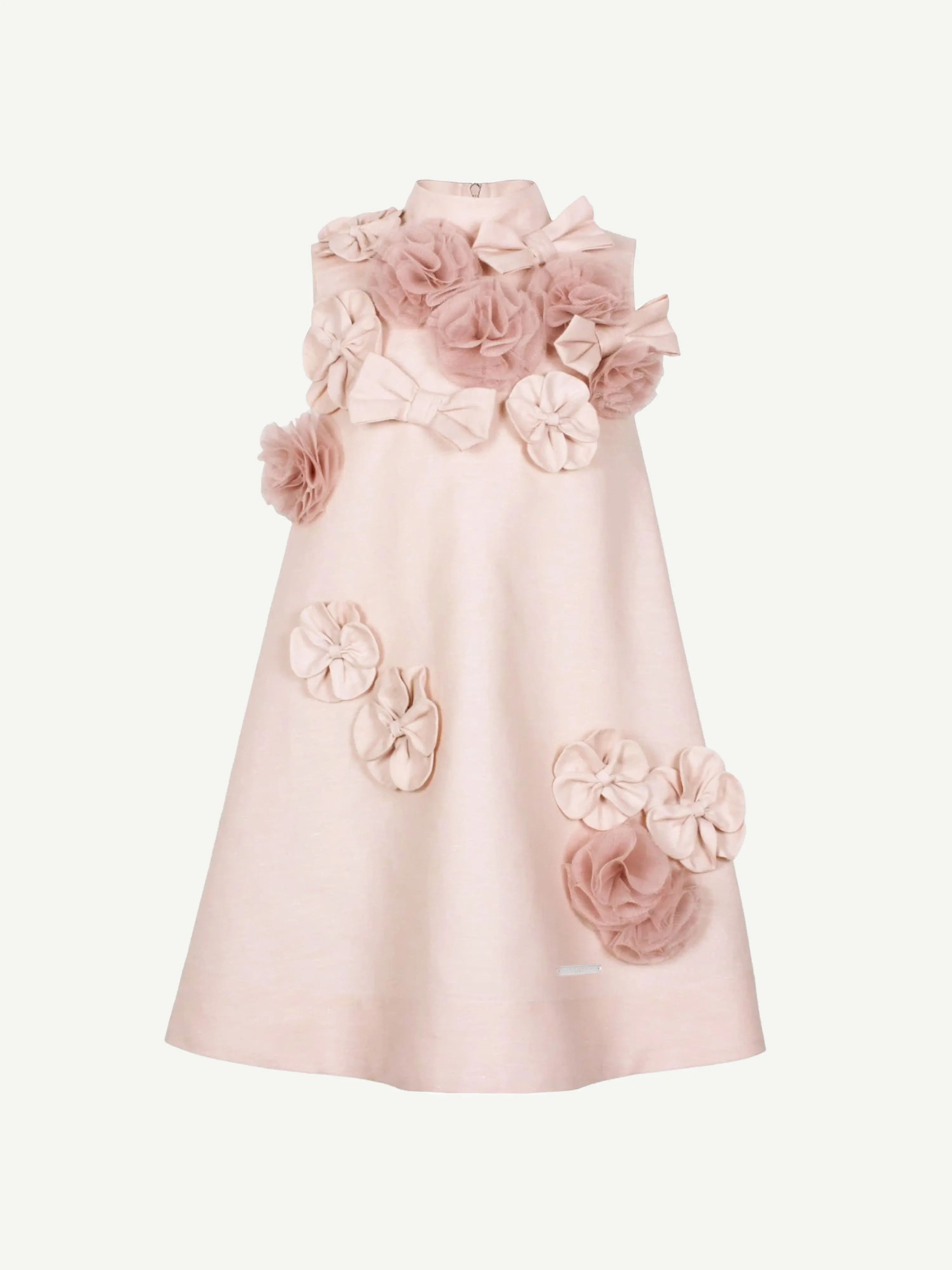 Jessie And James Girls Flowers And Bows Dress in Pink