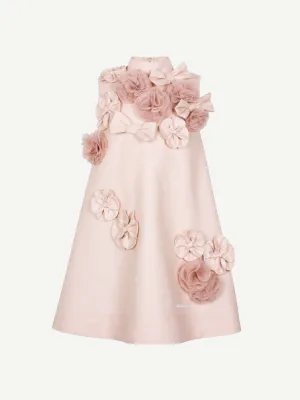 Jessie And James Girls Flowers And Bows Dress in Pink