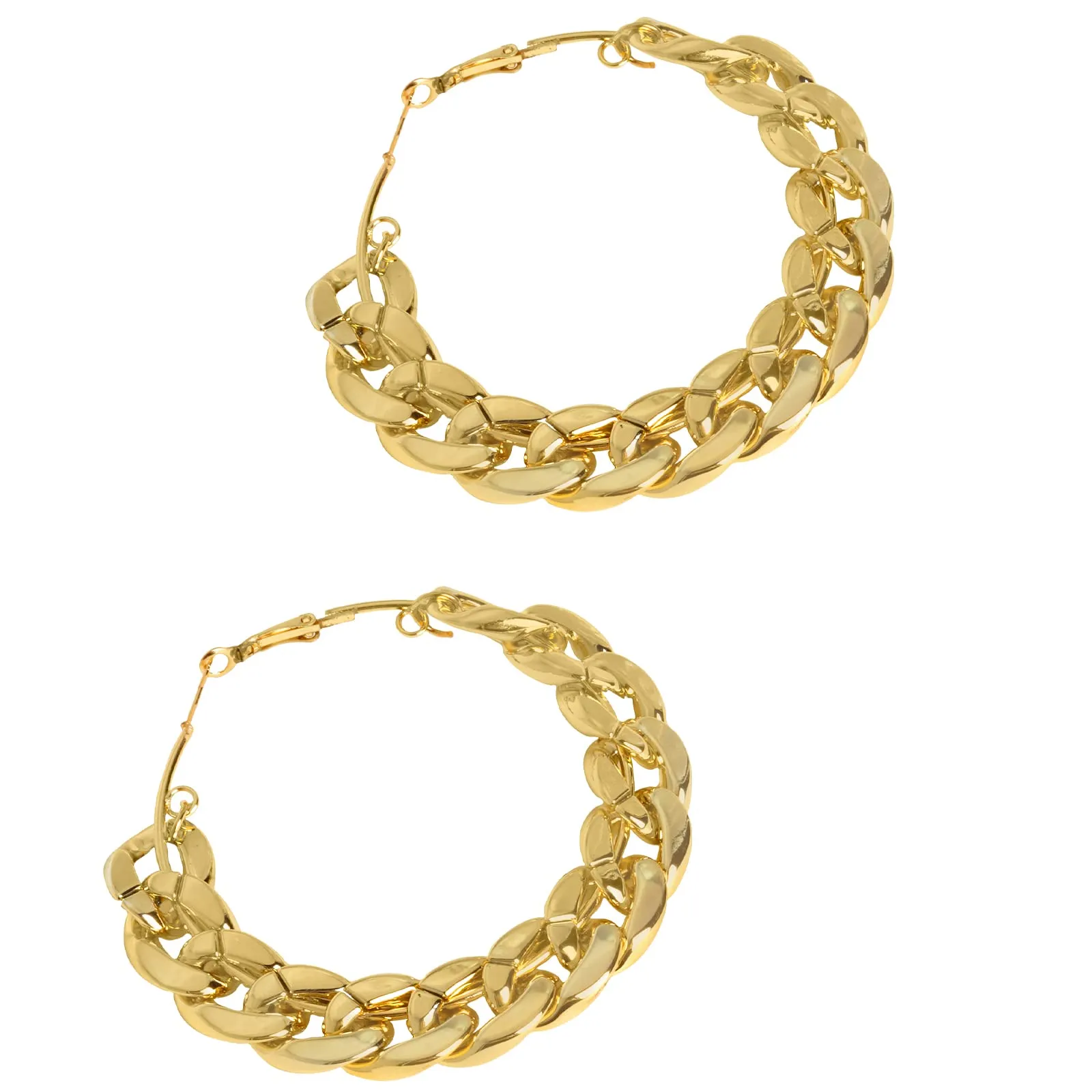 Joker & Witch Retro Gold Chain Hoops for Women