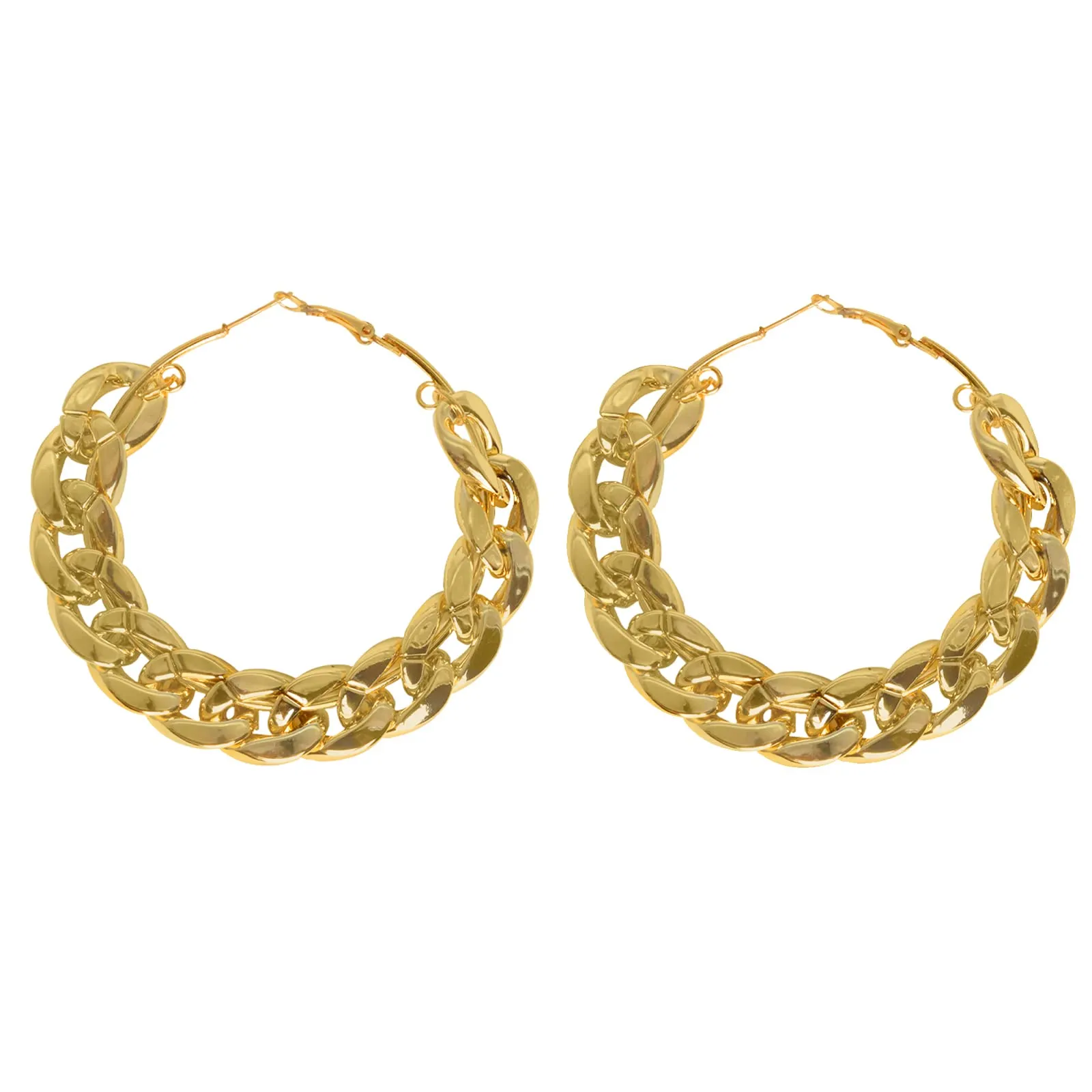 Joker & Witch Retro Gold Chain Hoops for Women