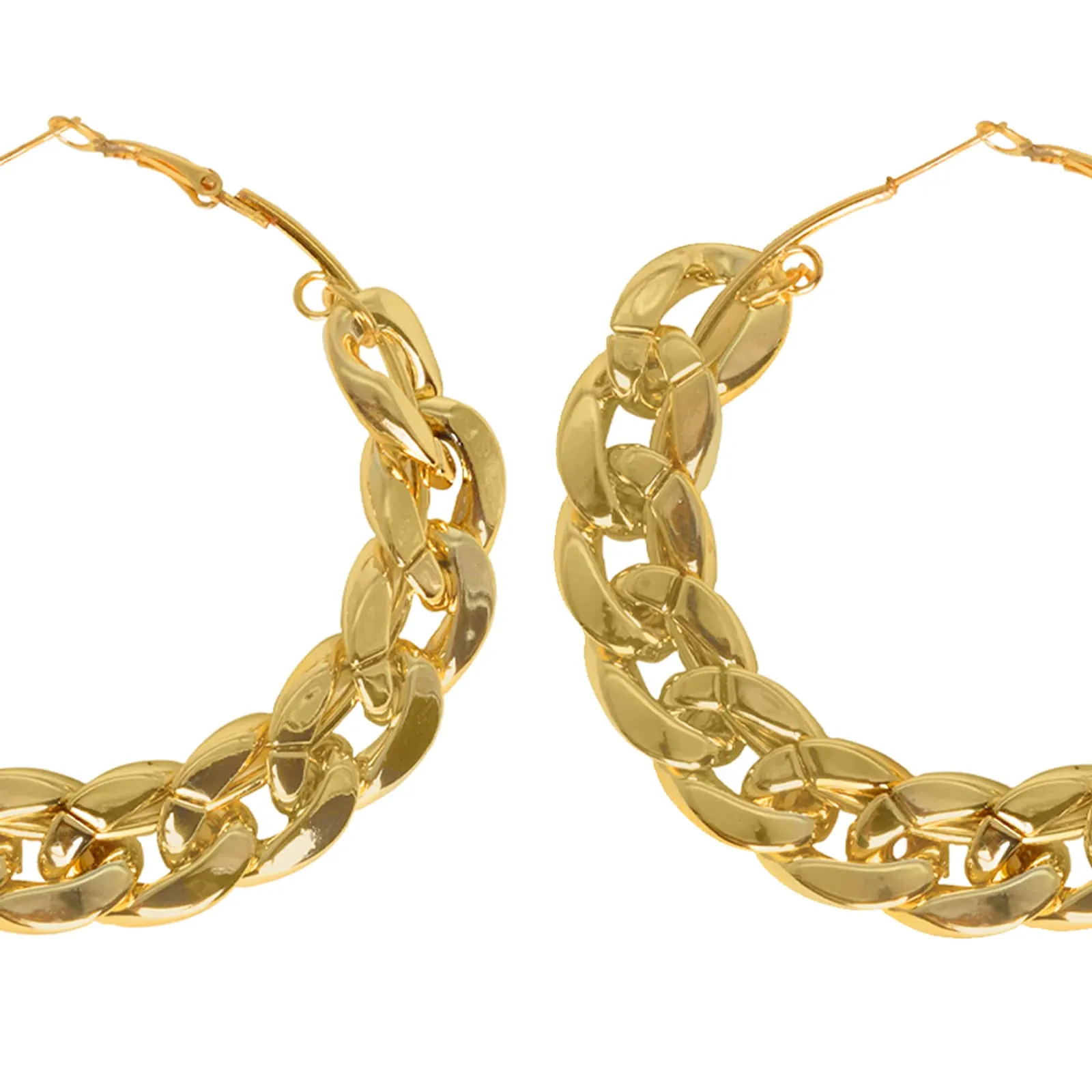 Joker & Witch Retro Gold Chain Hoops for Women