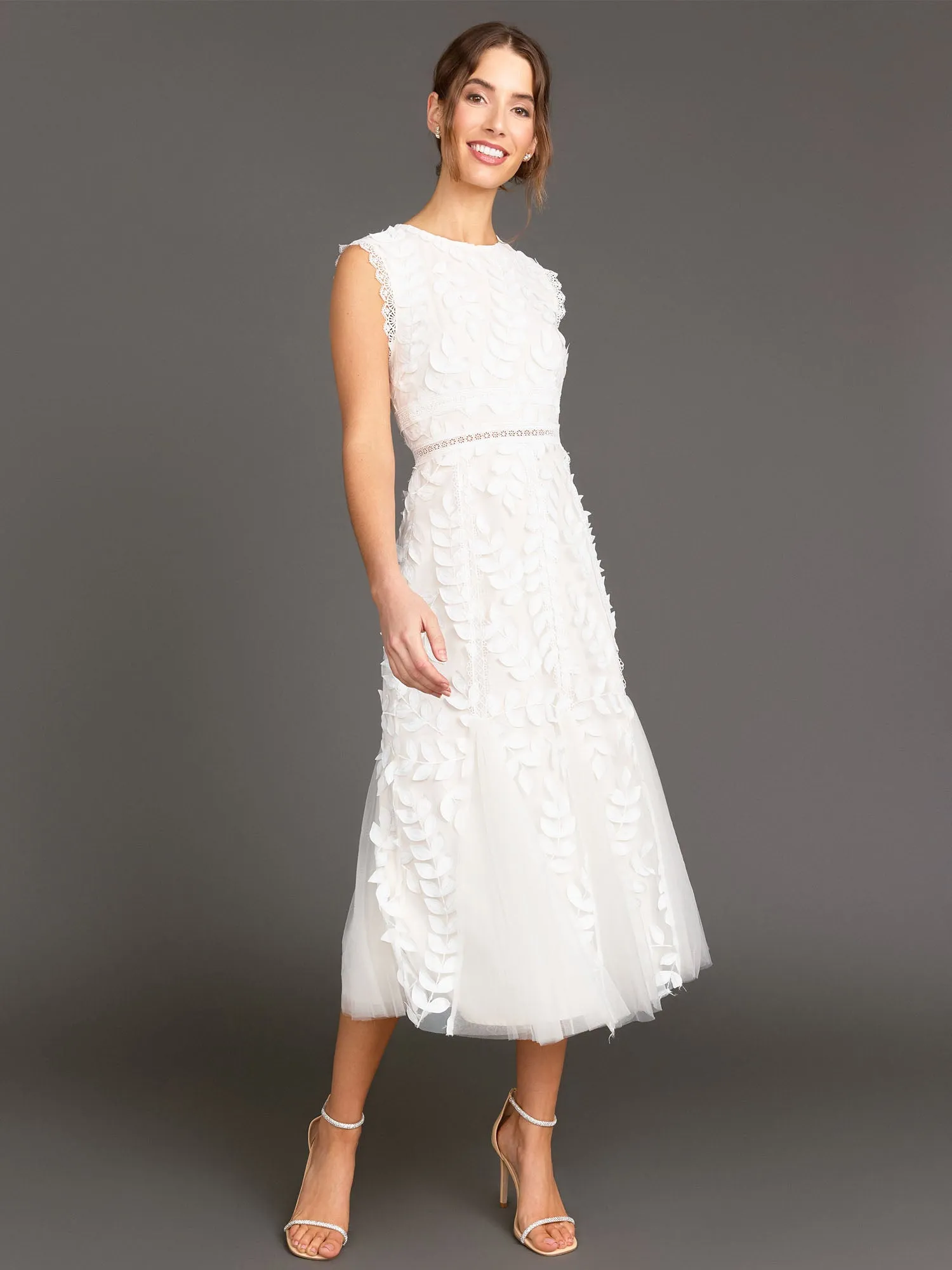 Just Me Leaf Lace Midi Fit & Flare Dress - Brands We Love