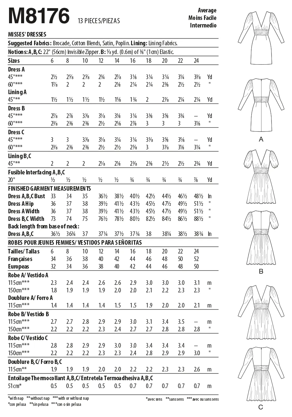 McCall's Pattern M8176 Misses' Dresses