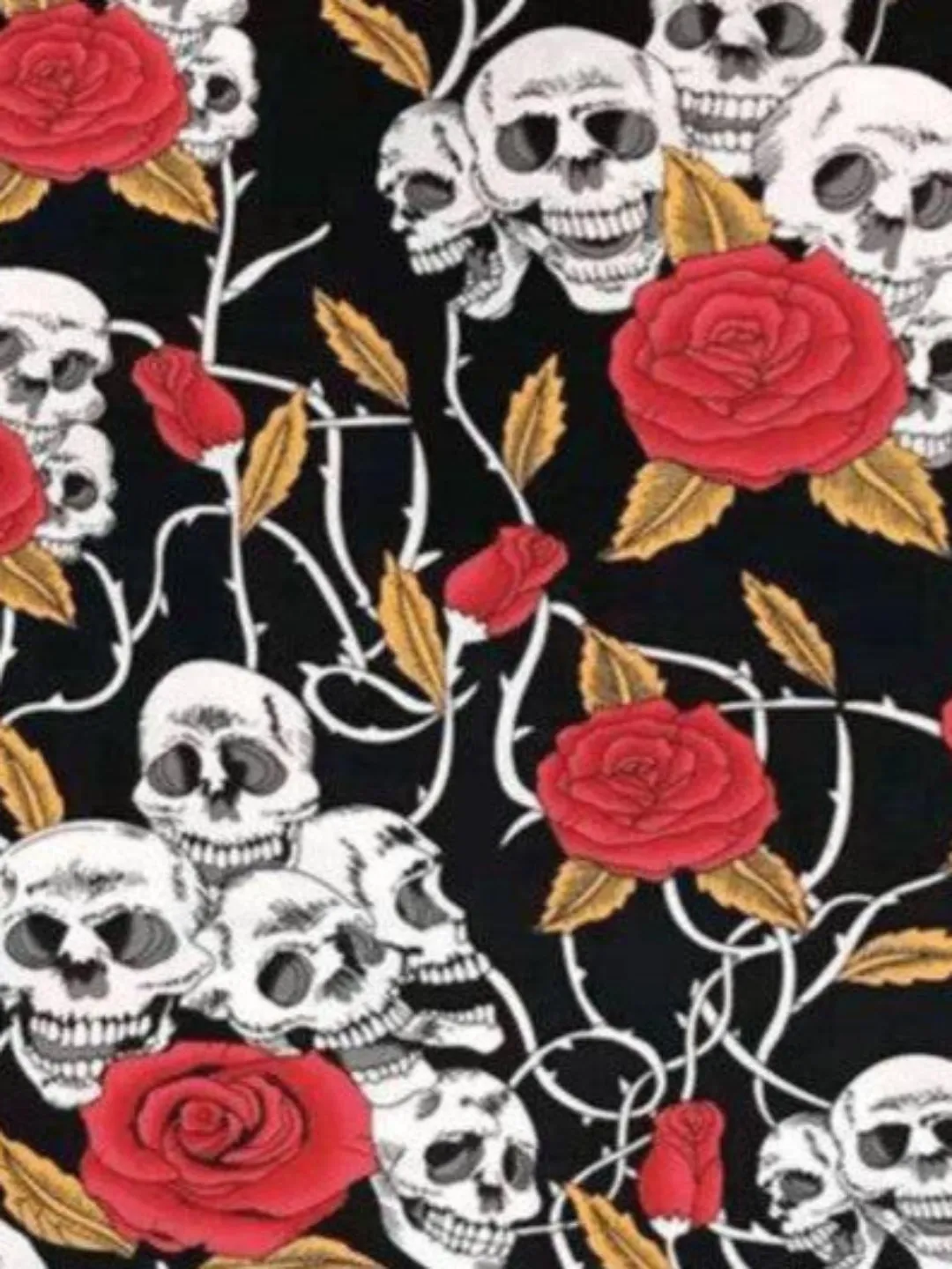 Men's Vintage Style Western Cowboy Shirt Skulls & Roses