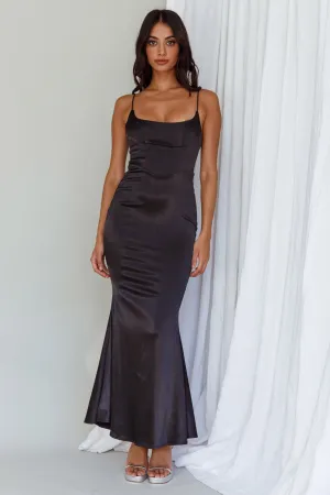 Moon Rising Mermaid Maxi Dress Black