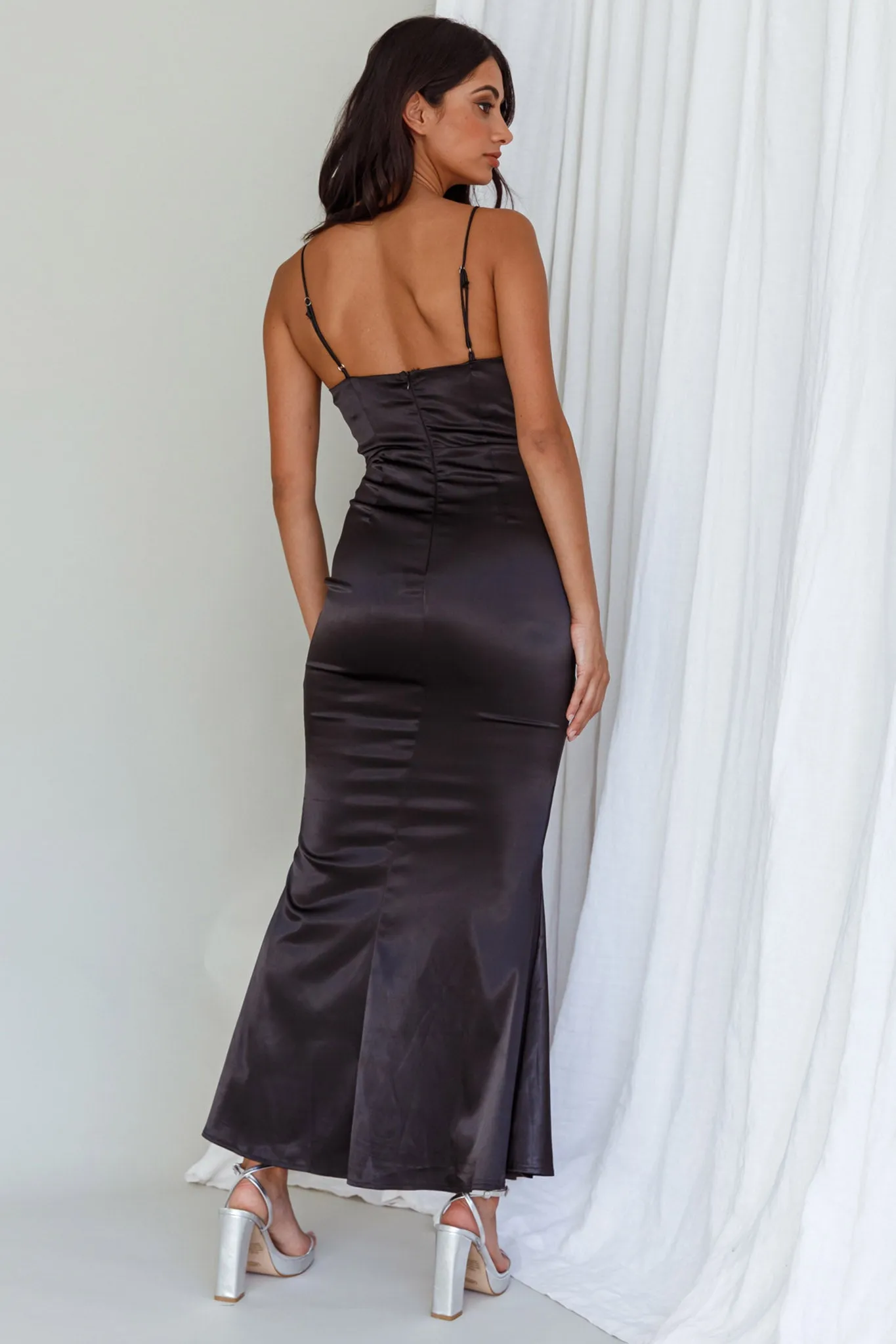 Moon Rising Mermaid Maxi Dress Black