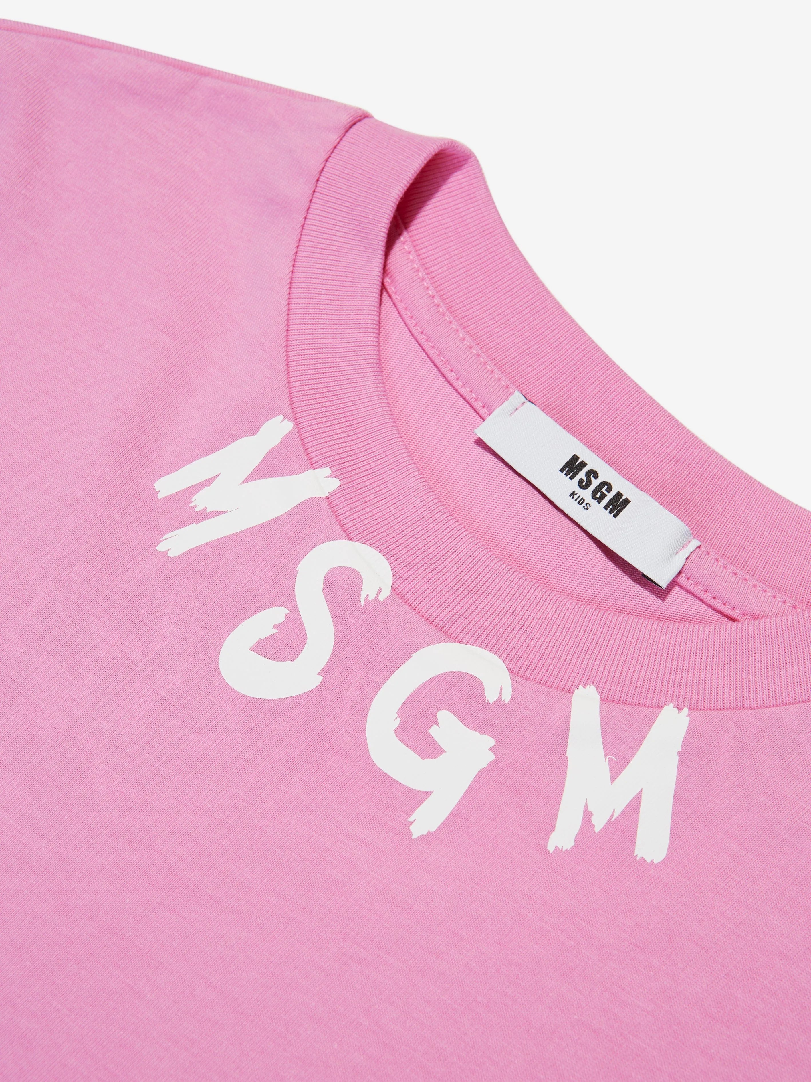 MSGM Girls Sleeveless Midi T-Shirt Dress in Pink