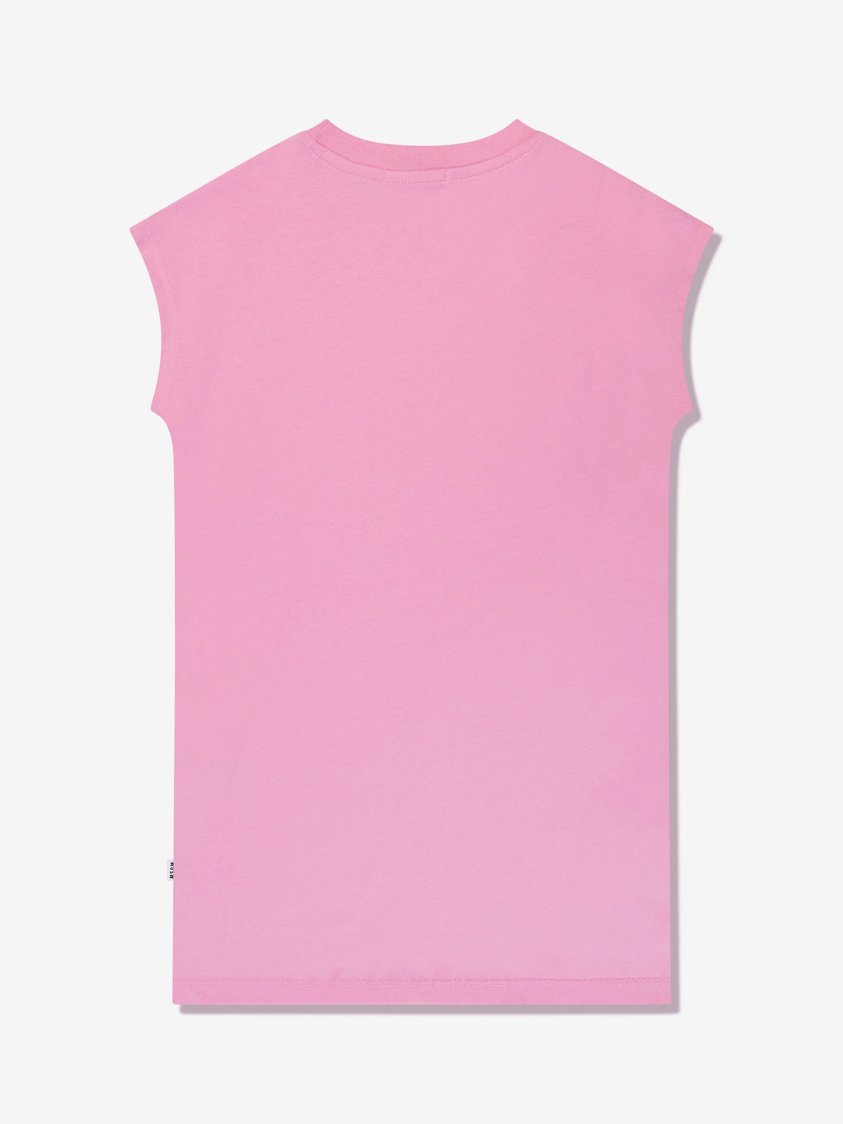 MSGM Girls Sleeveless Midi T-Shirt Dress in Pink