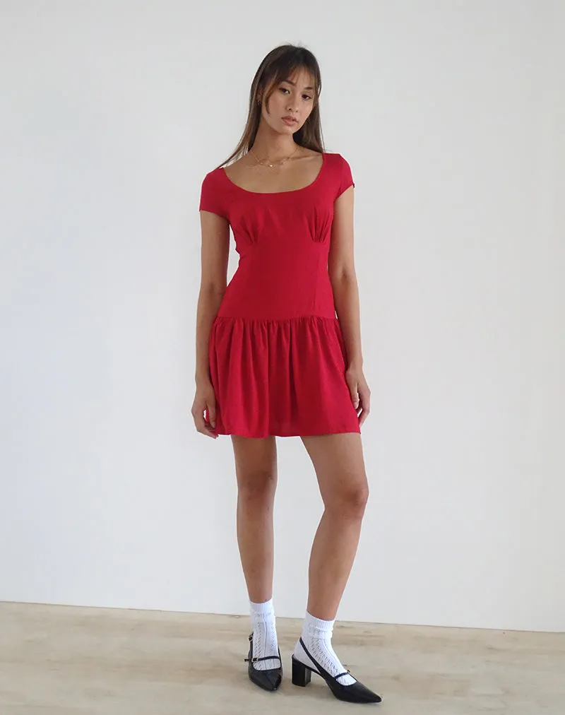 Ohayo Mini Dress in Adrenaline Red