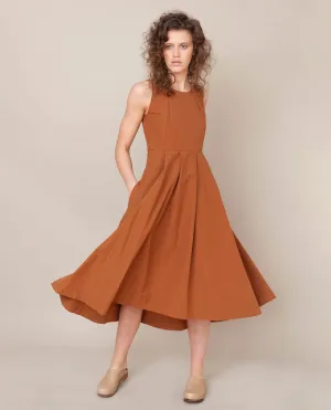 Remi Organic Cotton Dress In Coffee